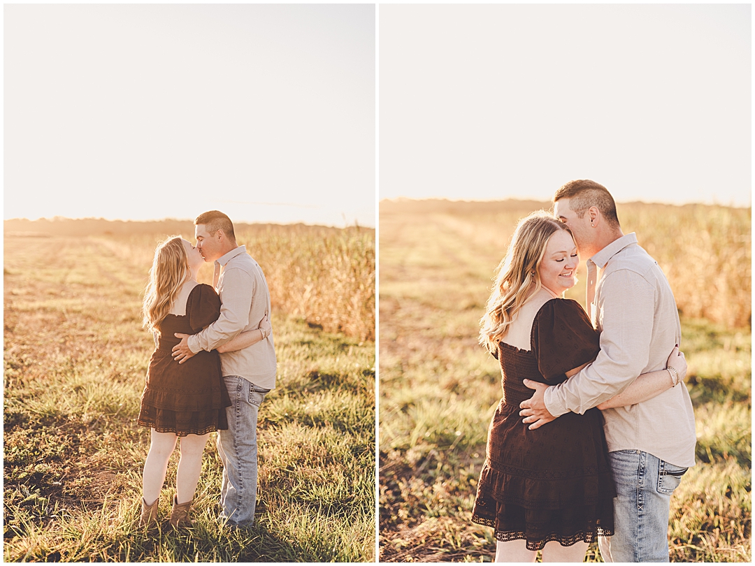 Taylor & Kody's fall Central Illinois engagement photos in Watseka, Illinois with Central Illinois photographer Kara Evans Photographer.