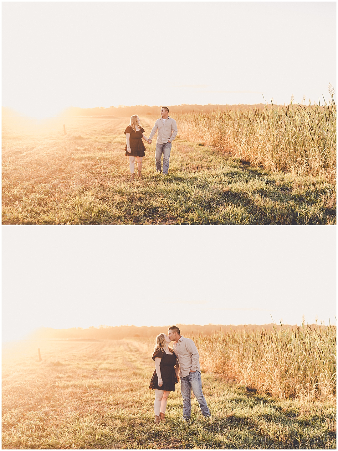 Taylor & Kody's fall Central Illinois engagement photos in Watseka, Illinois with Central Illinois photographer Kara Evans Photographer.