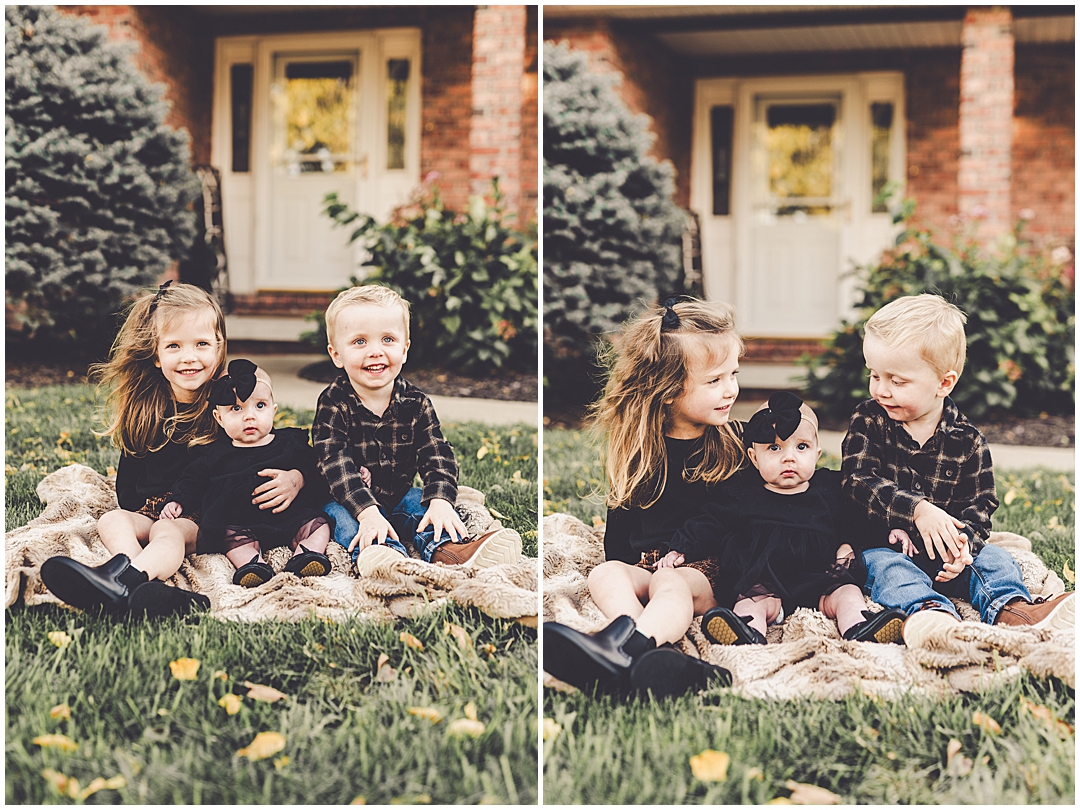 Central Illinois family photographer Kara Evans Photographer takes fall family photos throughout Kankakee and Iroquois Counties.