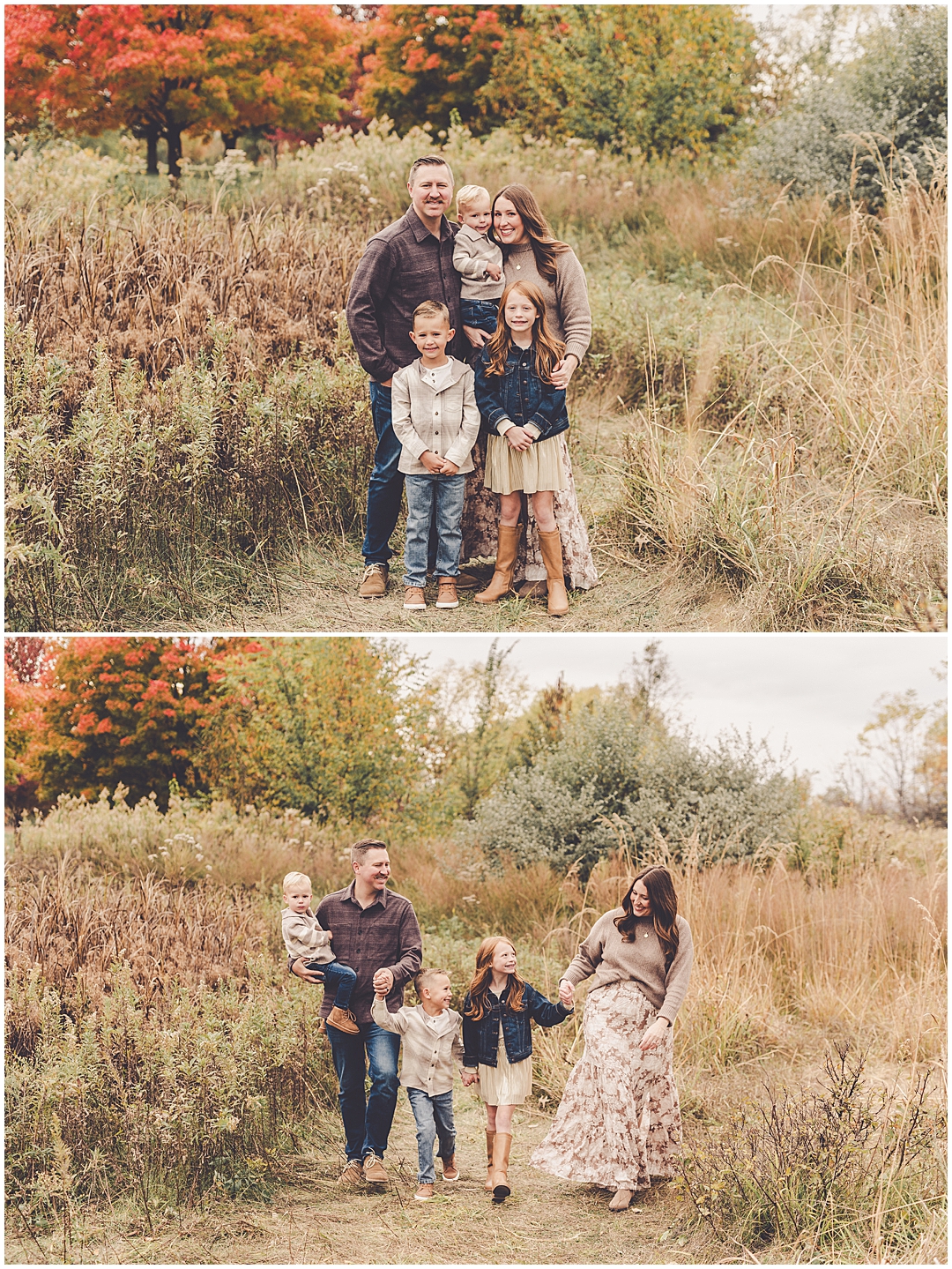 Fall mini sessions at Perry Farm Park in Bourbonnais with Iroquois & Kankakee County family photographer Kara Evans Photographer.