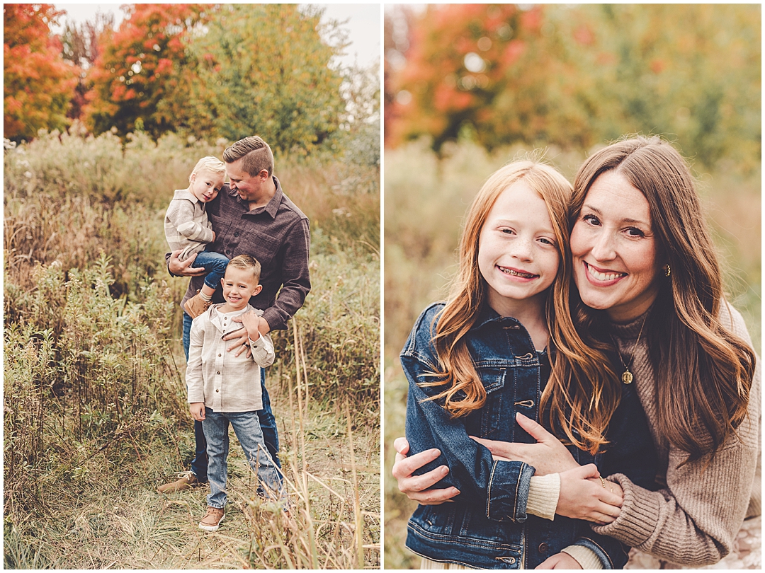 Fall mini sessions at Perry Farm Park in Bourbonnais with Iroquois & Kankakee County family photographer Kara Evans Photographer.