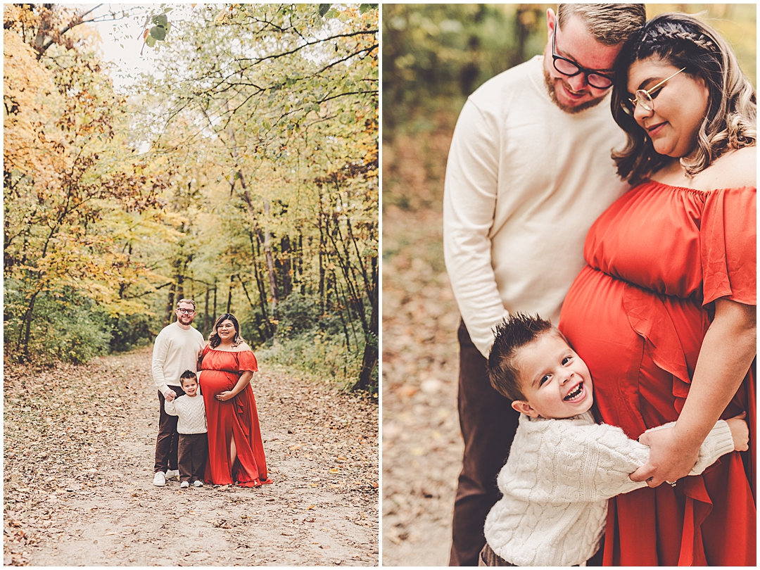 Fall maternity photos in Bourbonnais with Iroquois and Kankakee County family photographer Kara Evans Photographer