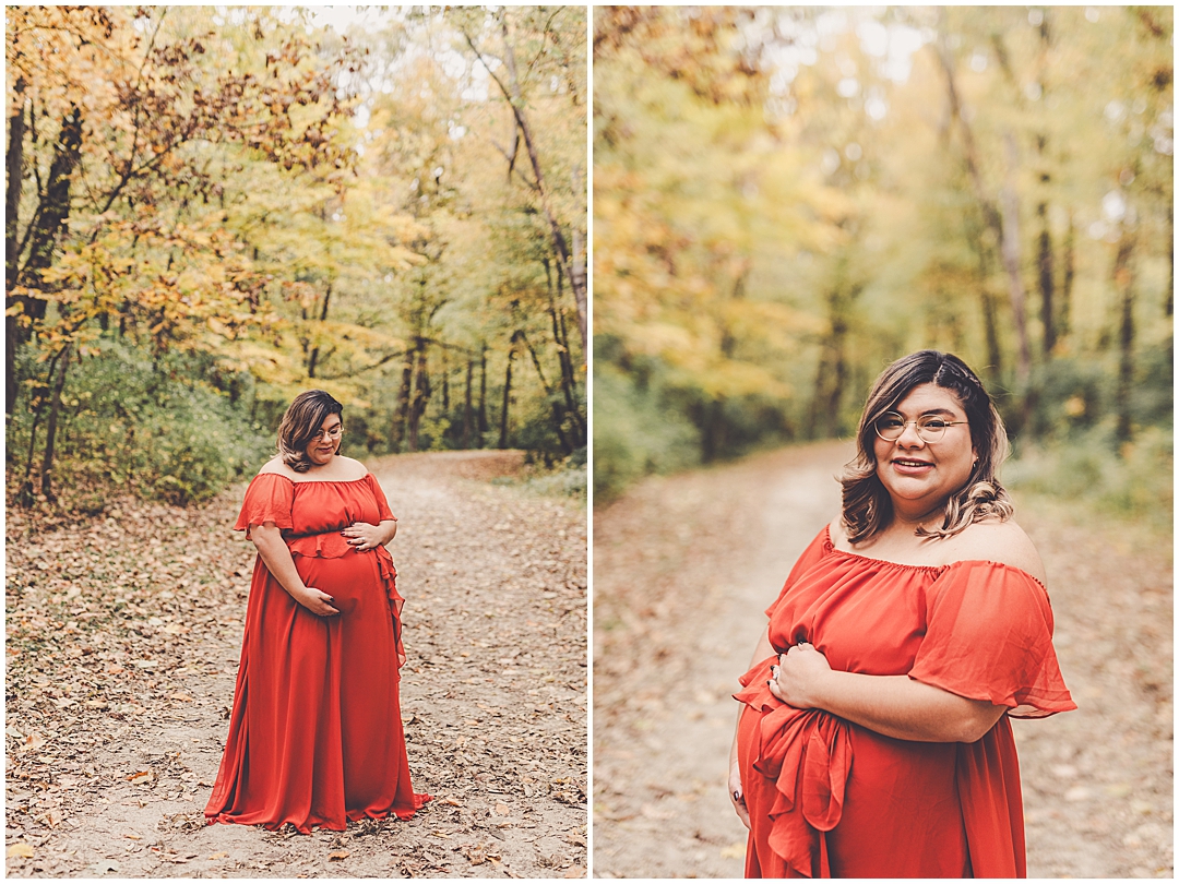 Fall maternity photos in Bourbonnais with Iroquois and Kankakee County family photographer Kara Evans Photographer