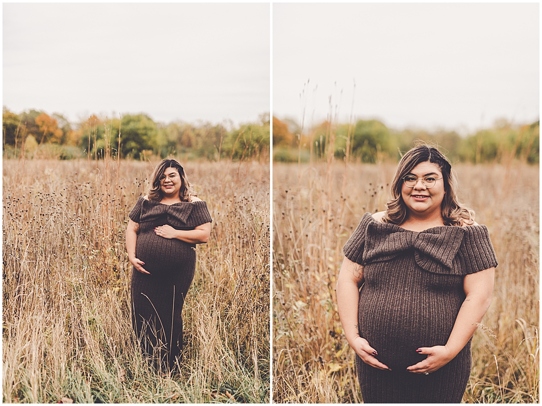 Fall maternity photos in Bourbonnais with Iroquois and Kankakee County family photographer Kara Evans Photographer