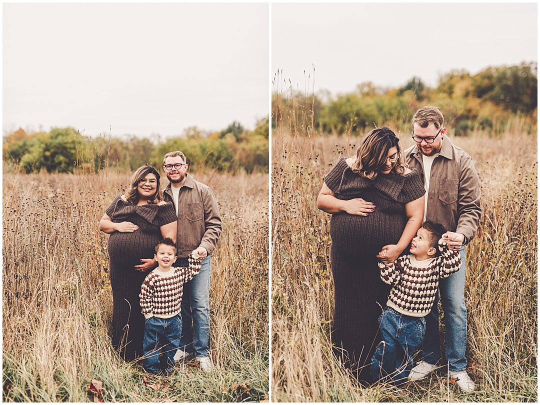Fall maternity photos in Bourbonnais with Iroquois and Kankakee County family photographer Kara Evans Photographer