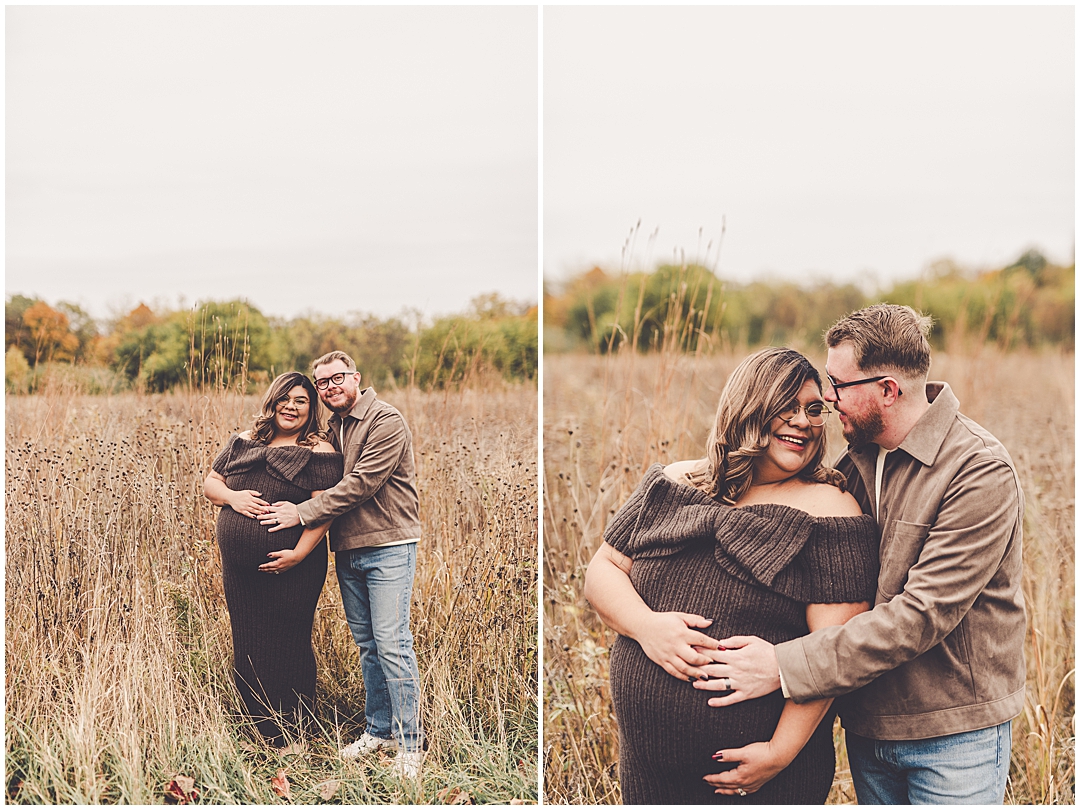 Fall maternity photos in Bourbonnais with Iroquois and Kankakee County family photographer Kara Evans Photographer