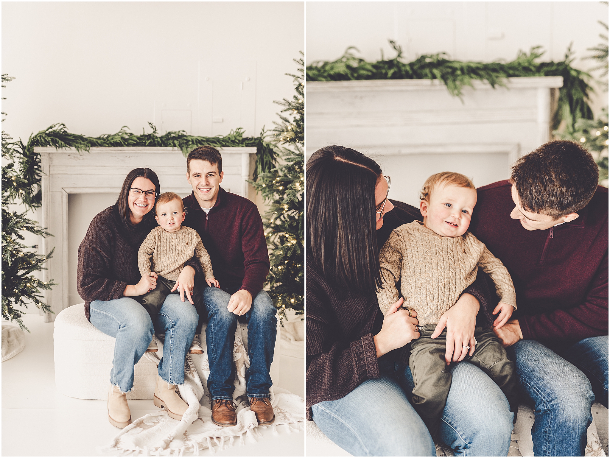 Holiday mini sessions at the natural light Studio 388 in Kankakee owned by Kara Evans at Kara Evans Photographer in Kankakee, Illinois.
