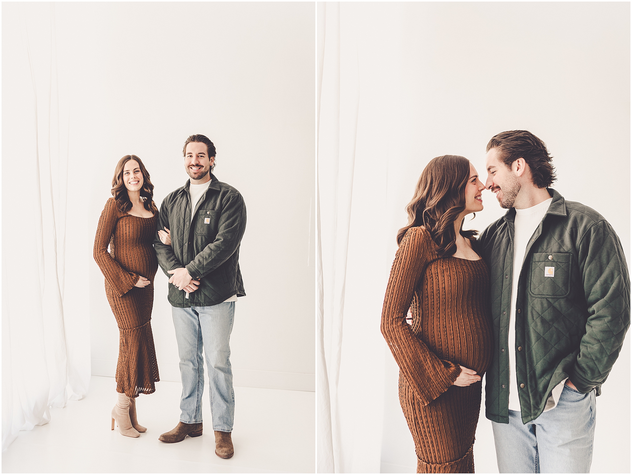 Kankakee studio maternity photos at Studio 388 in Kankakee with Kankakee County family photographer Kara Evans Photographer.