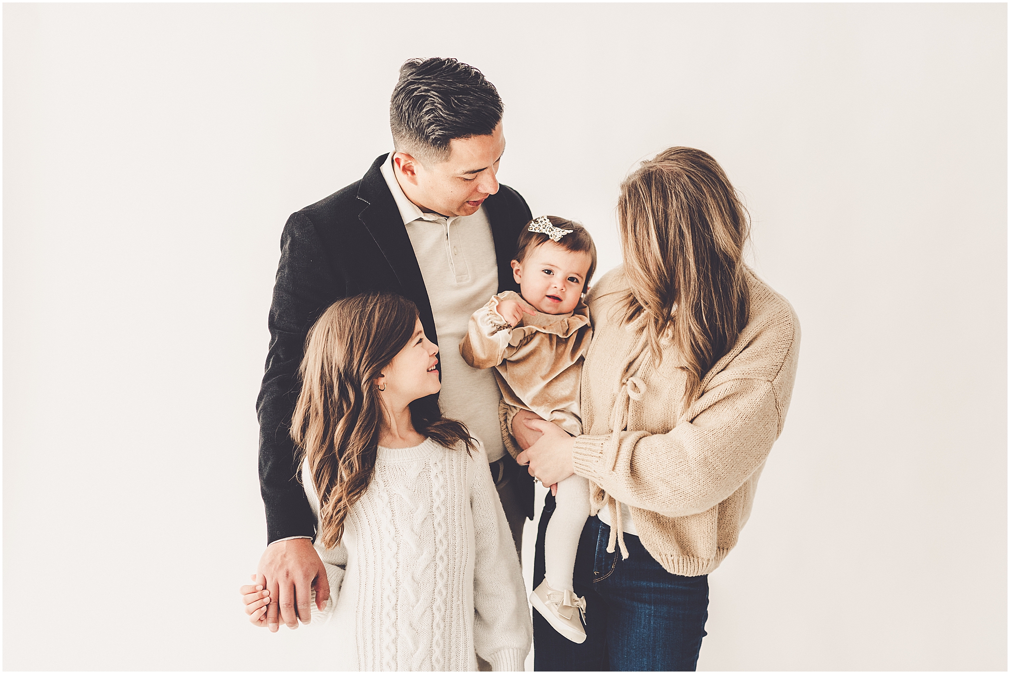 A one-year milestone session at Studio 388 in Kankakee, Illinois with Kankakee family photographer Kara Evans Photographer.