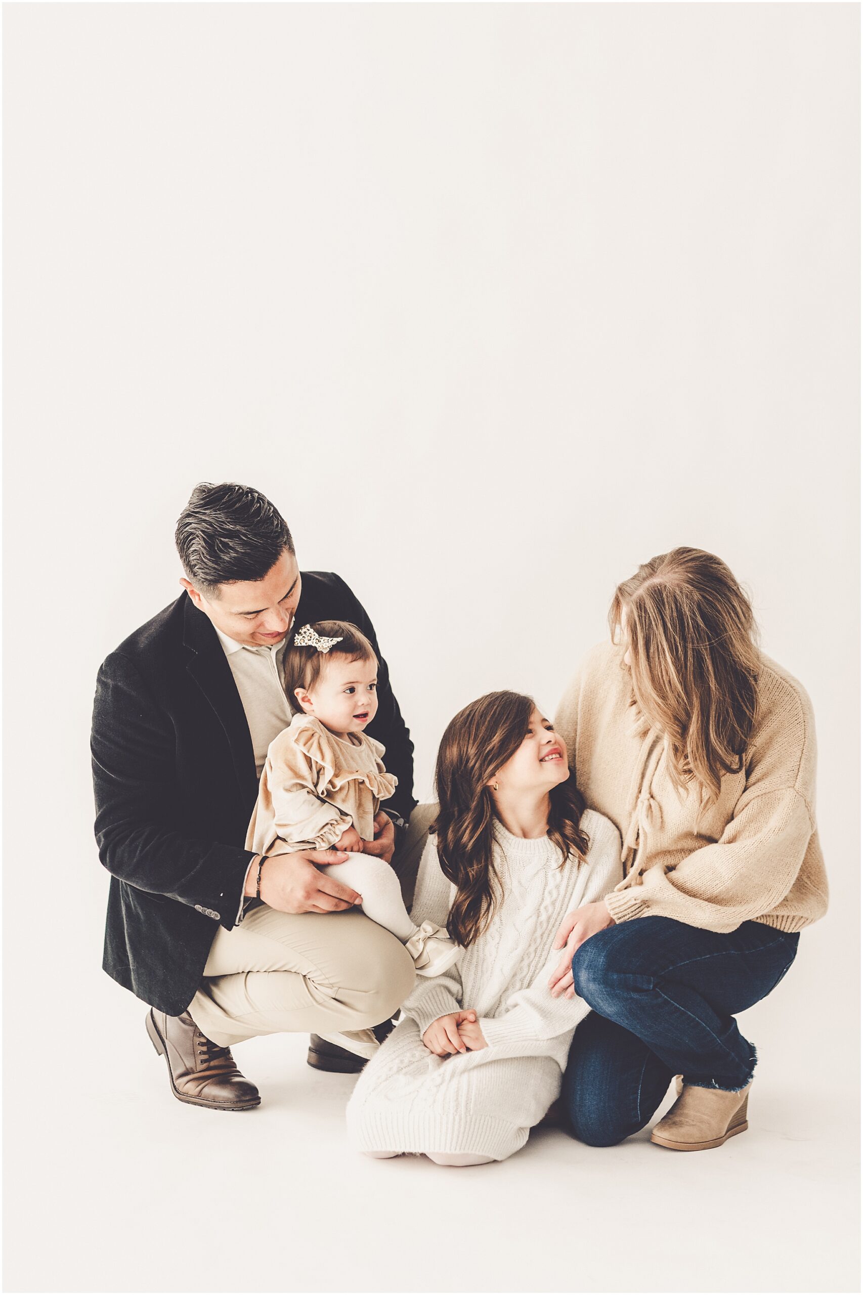 A one-year milestone session at Studio 388 in Kankakee, Illinois with Kankakee family photographer Kara Evans Photographer.