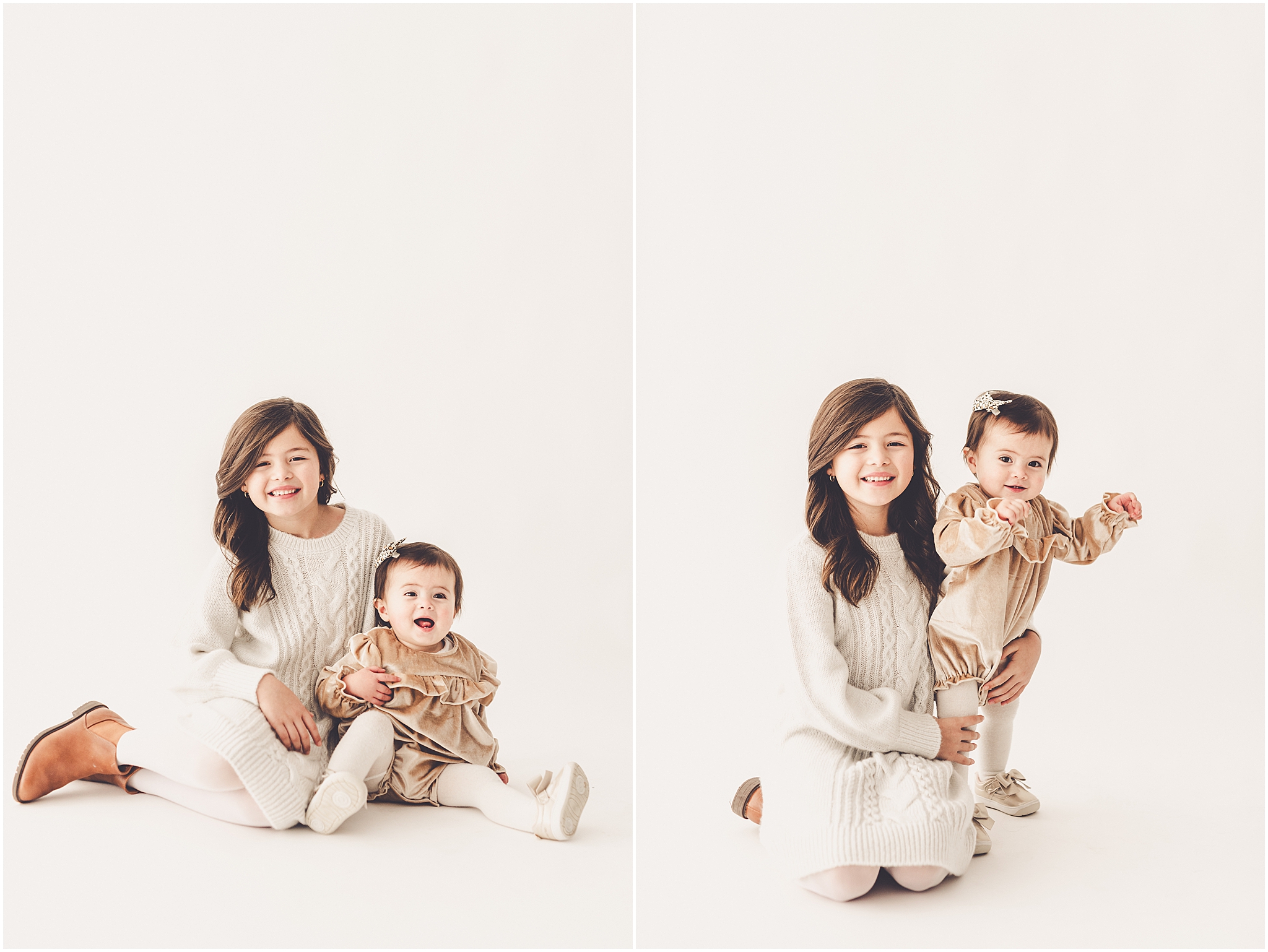 A one-year milestone session at Studio 388 in Kankakee, Illinois with Kankakee family photographer Kara Evans Photographer.