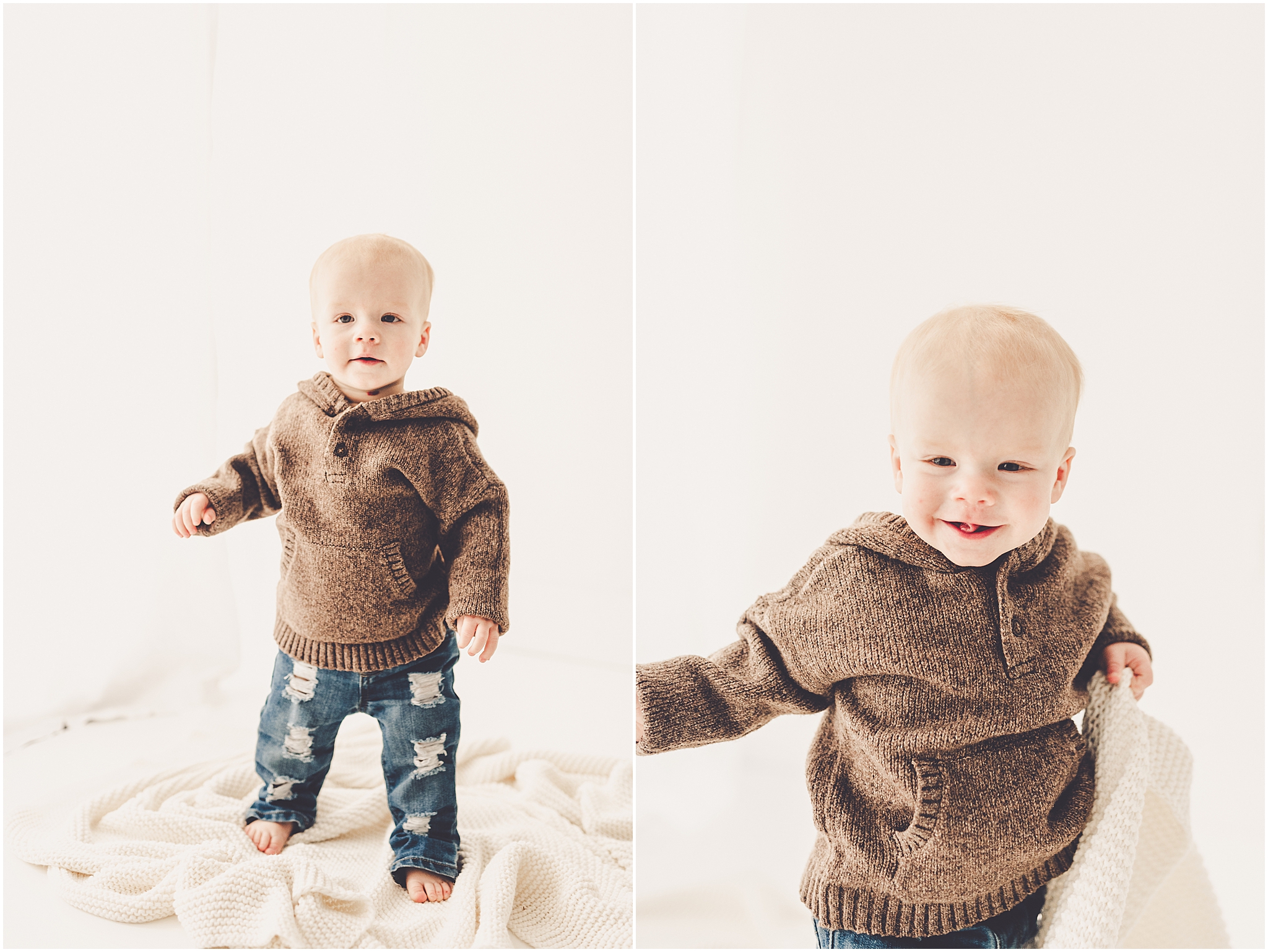 One-year milestone photo inspiration at Studio 388 in Kankakee, Illinois with Kankakee family photographer Kara Evans Photographer.