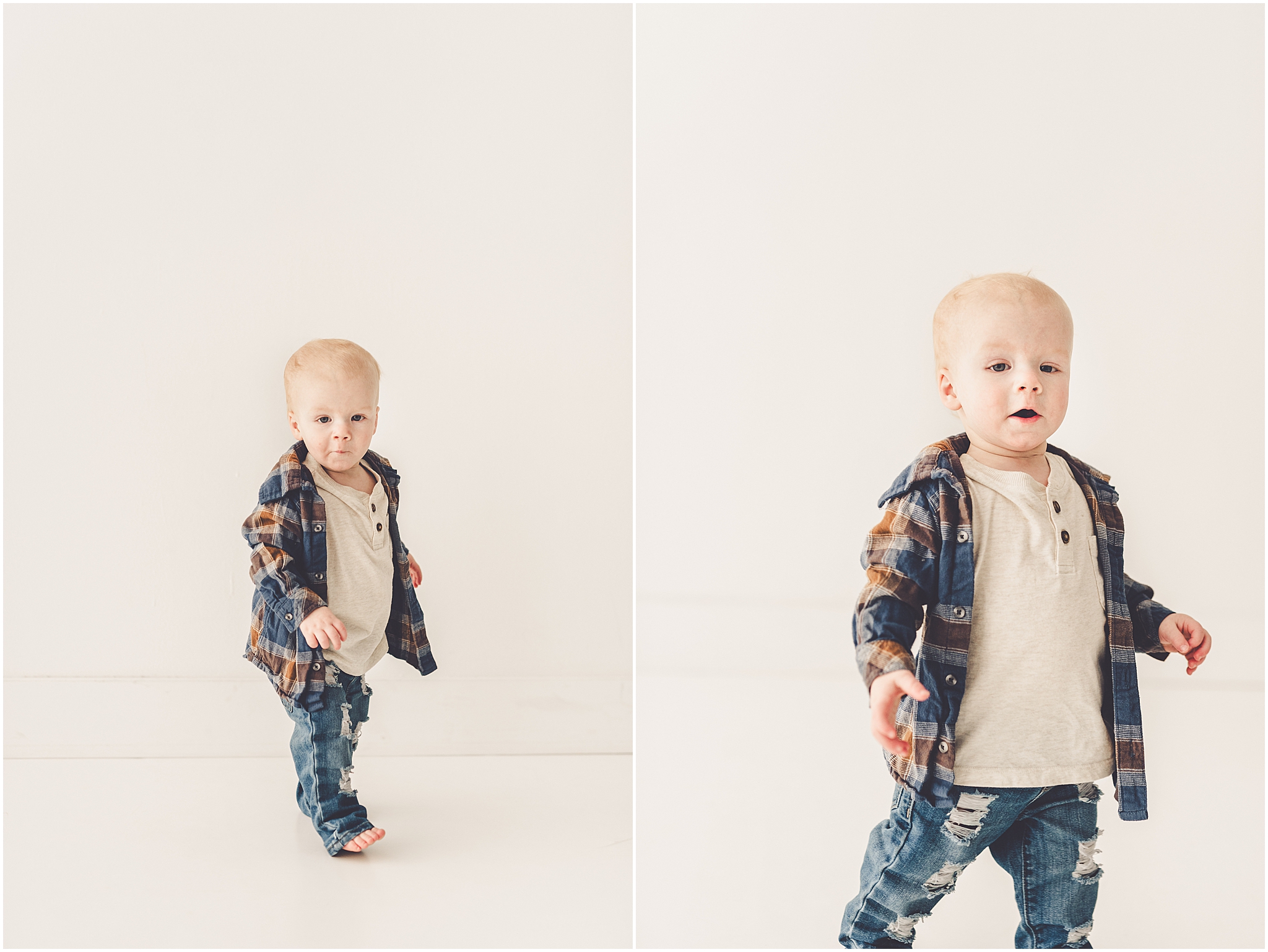 One-year milestone photo inspiration at Studio 388 in Kankakee, Illinois with Kankakee family photographer Kara Evans Photographer.