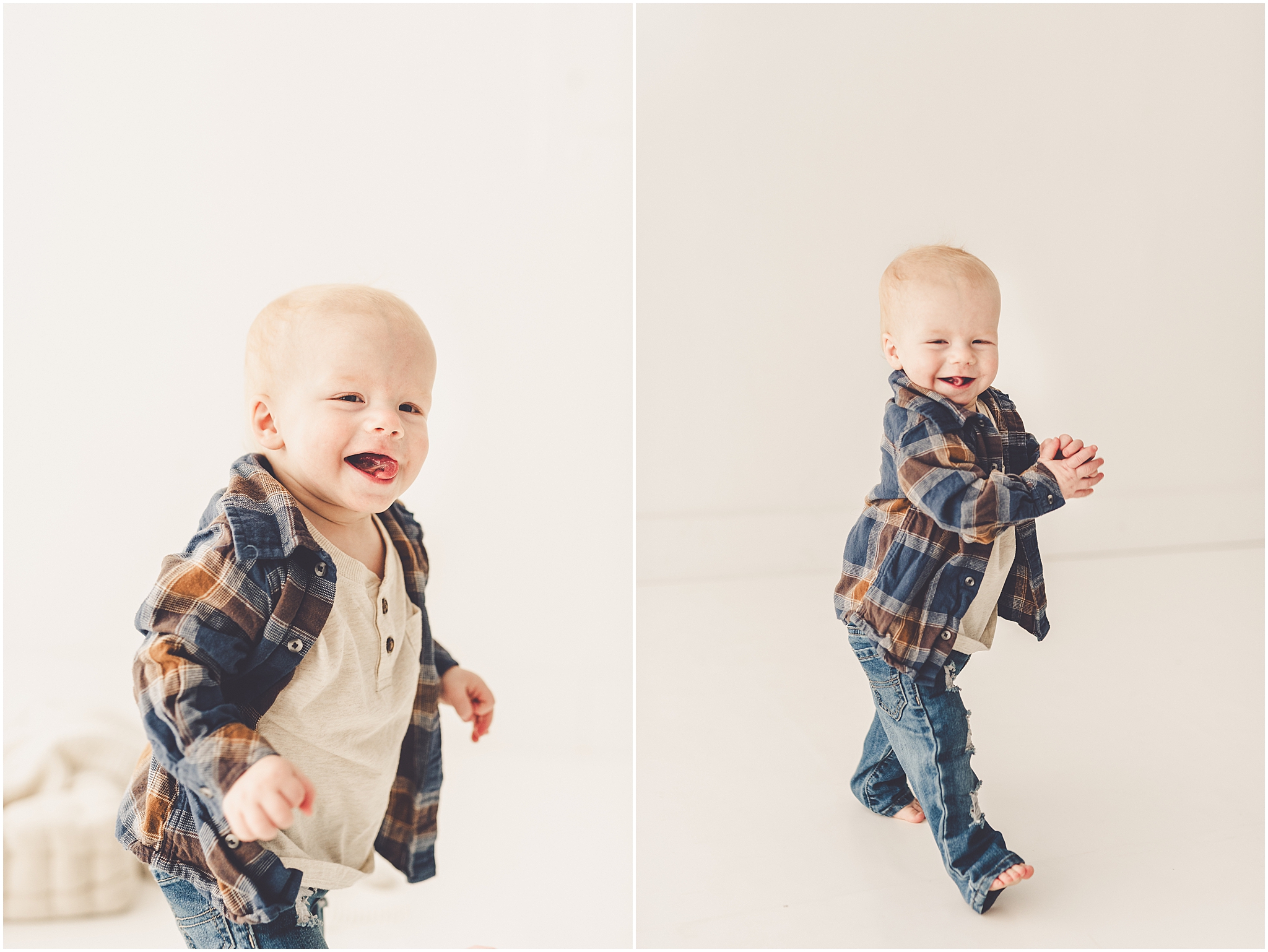 One-year milestone photo inspiration at Studio 388 in Kankakee, Illinois with Kankakee family photographer Kara Evans Photographer.