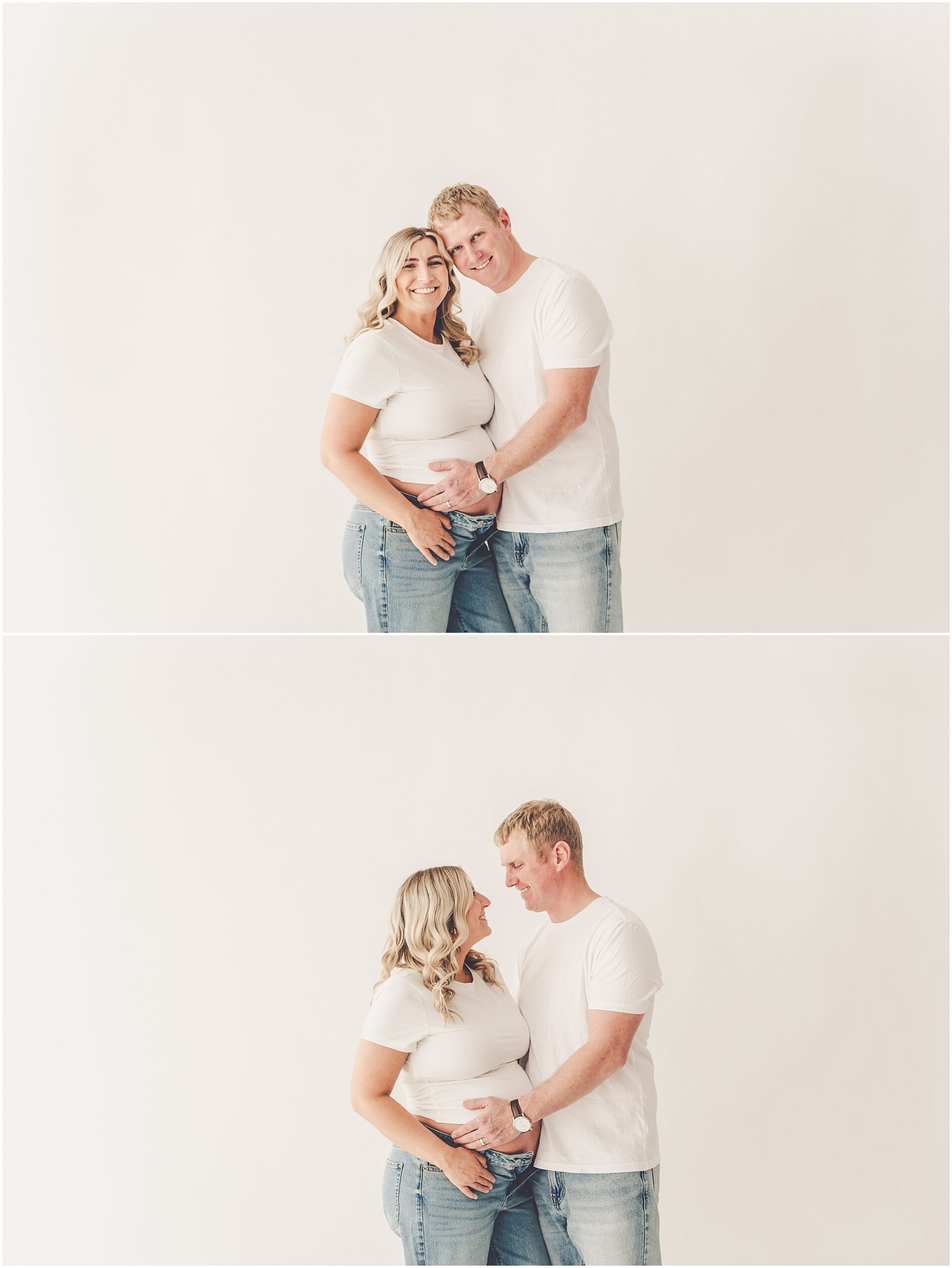 Studio maternity photographer at the Kankakee natural light photography studio with Kankakee family photographer Kara Evans Photographer.