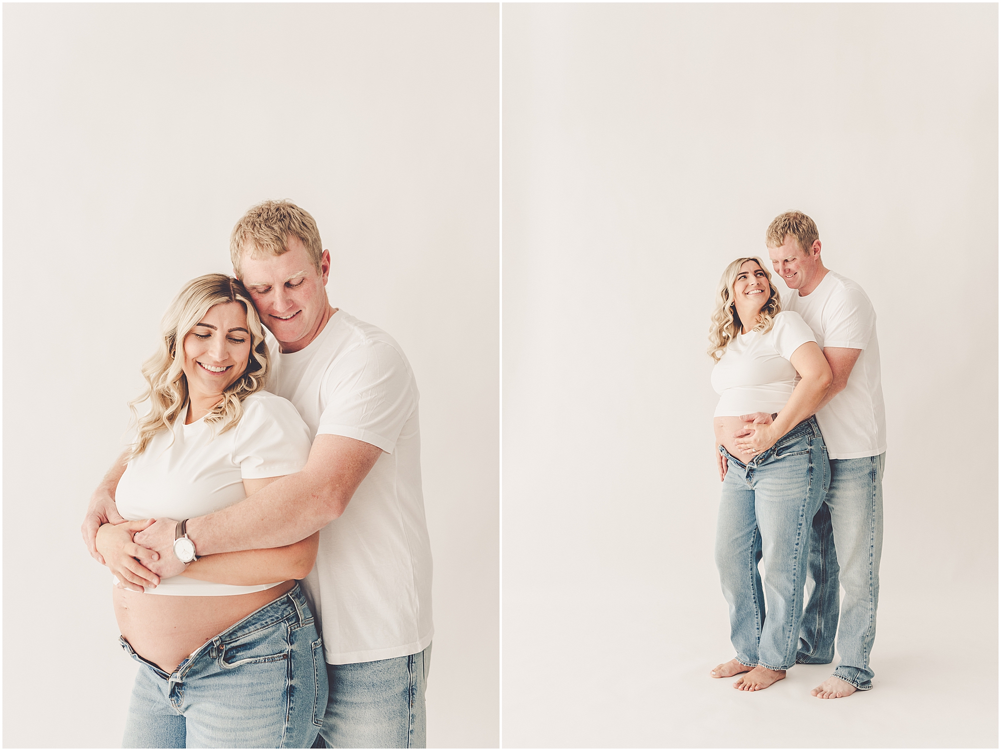 Studio maternity photographer at the Kankakee natural light photography studio with Kankakee family photographer Kara Evans Photographer.