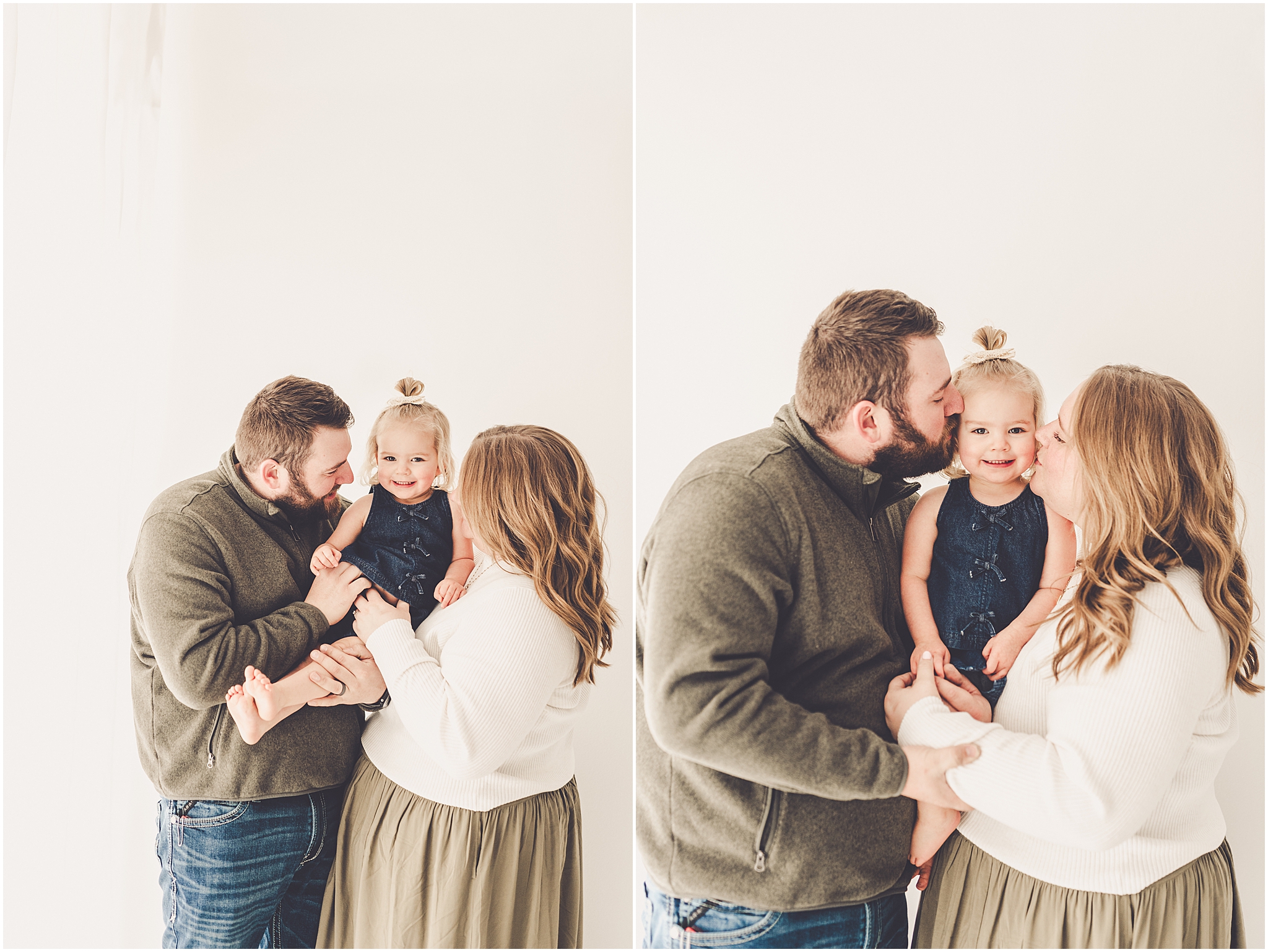 Studio two-year milestone photos at Studio 388 in Kankakee – Kara Evans Photographer is a Kankakee family and milestone photographer.