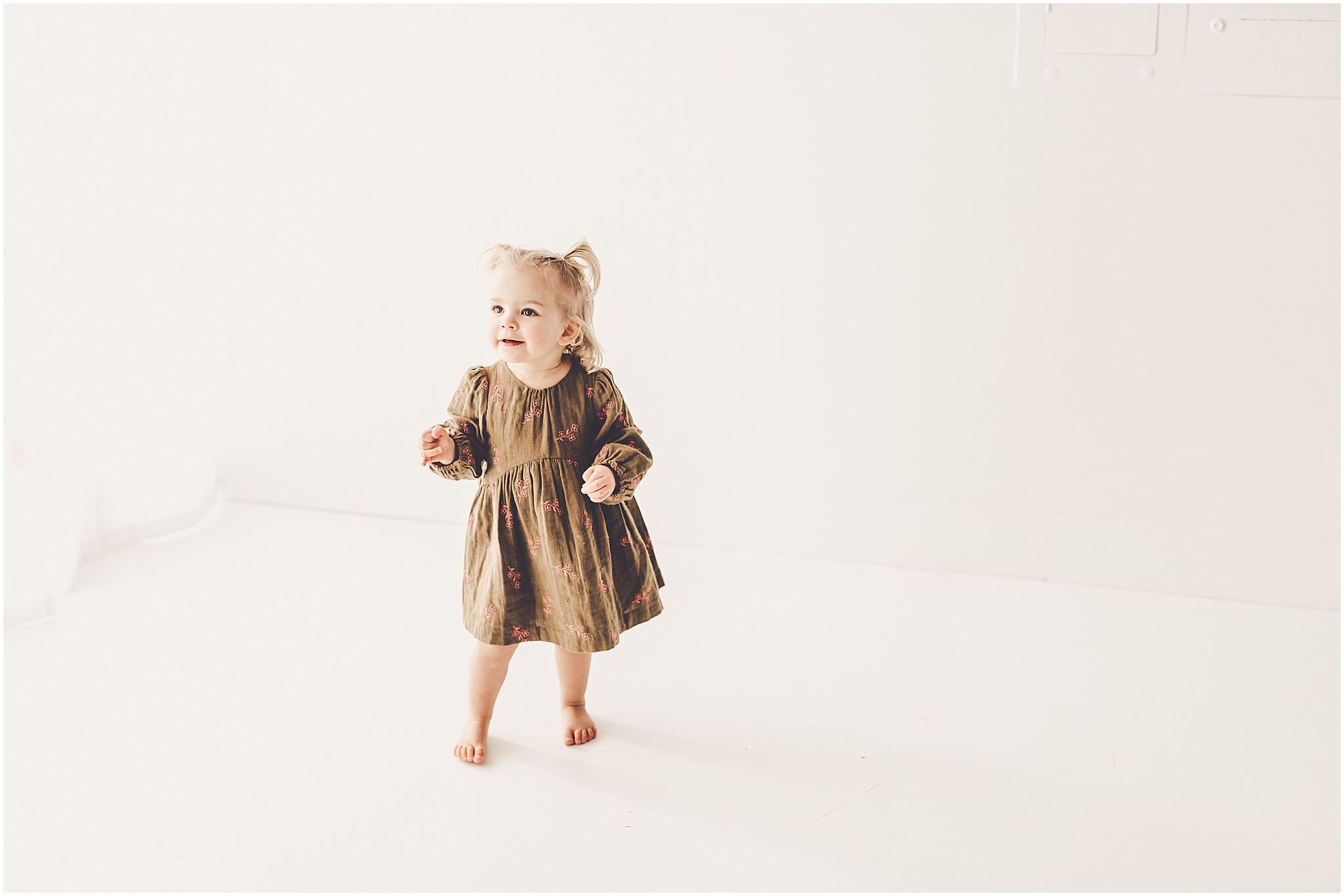 Studio two-year milestone photos at Studio 388 in Kankakee – Kara Evans Photographer is a Kankakee family and milestone photographer.