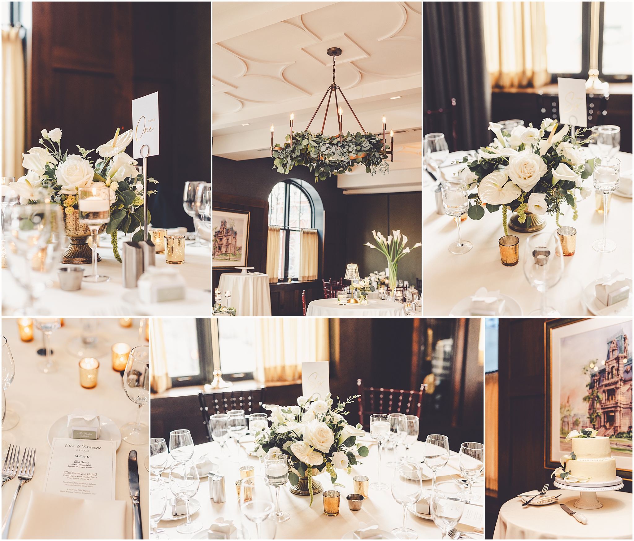 Erin and Vincent's spring wedding day at The Chicago Firehouse Restaurant in Chicago photographed by Kara Evans Photographer.