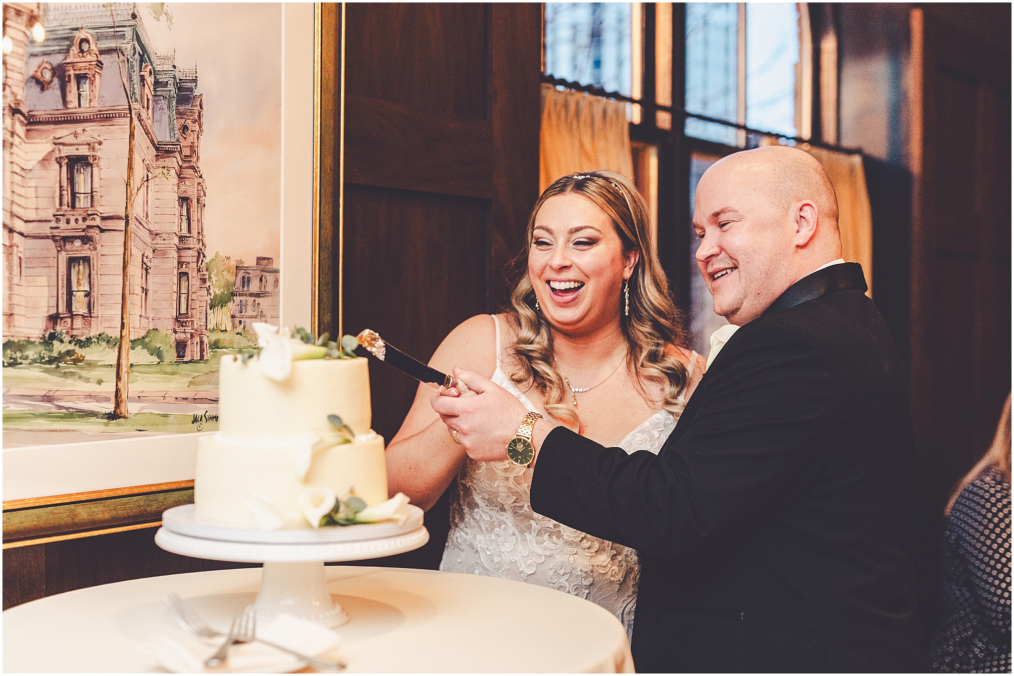Erin and Vincent's spring wedding day at The Chicago Firehouse Restaurant in Chicago photographed by Kara Evans Photographer.