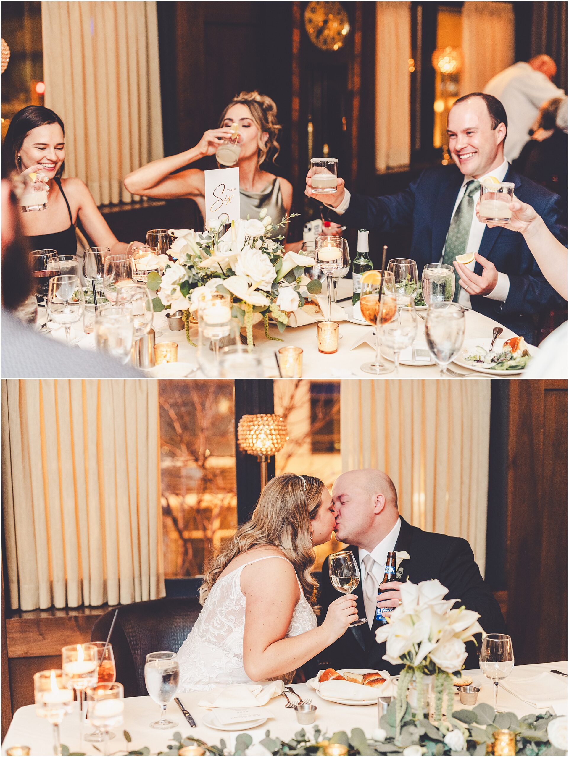 Erin and Vincent's spring wedding day at The Chicago Firehouse Restaurant in Chicago photographed by Kara Evans Photographer.