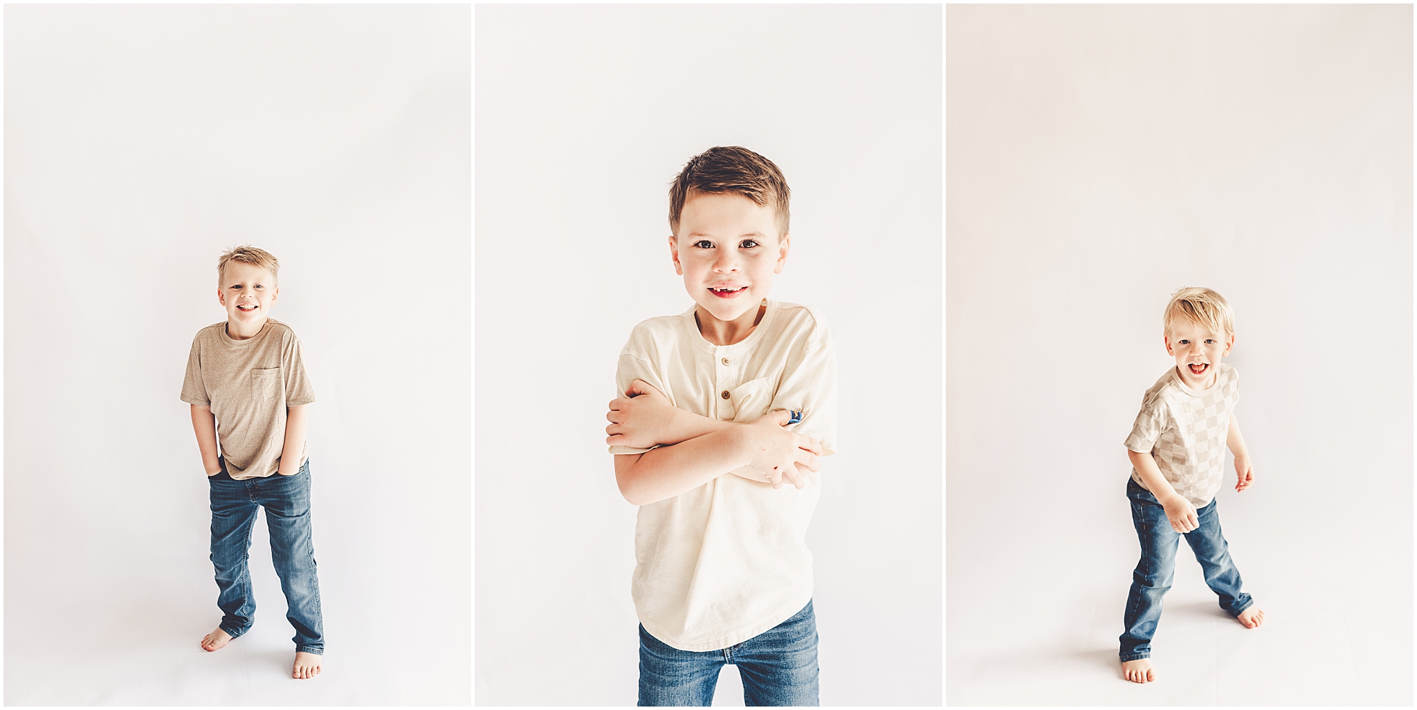 Studio pregnancy announcement family photo ideas with Kankakee family photographer Kara Evans Photographer.