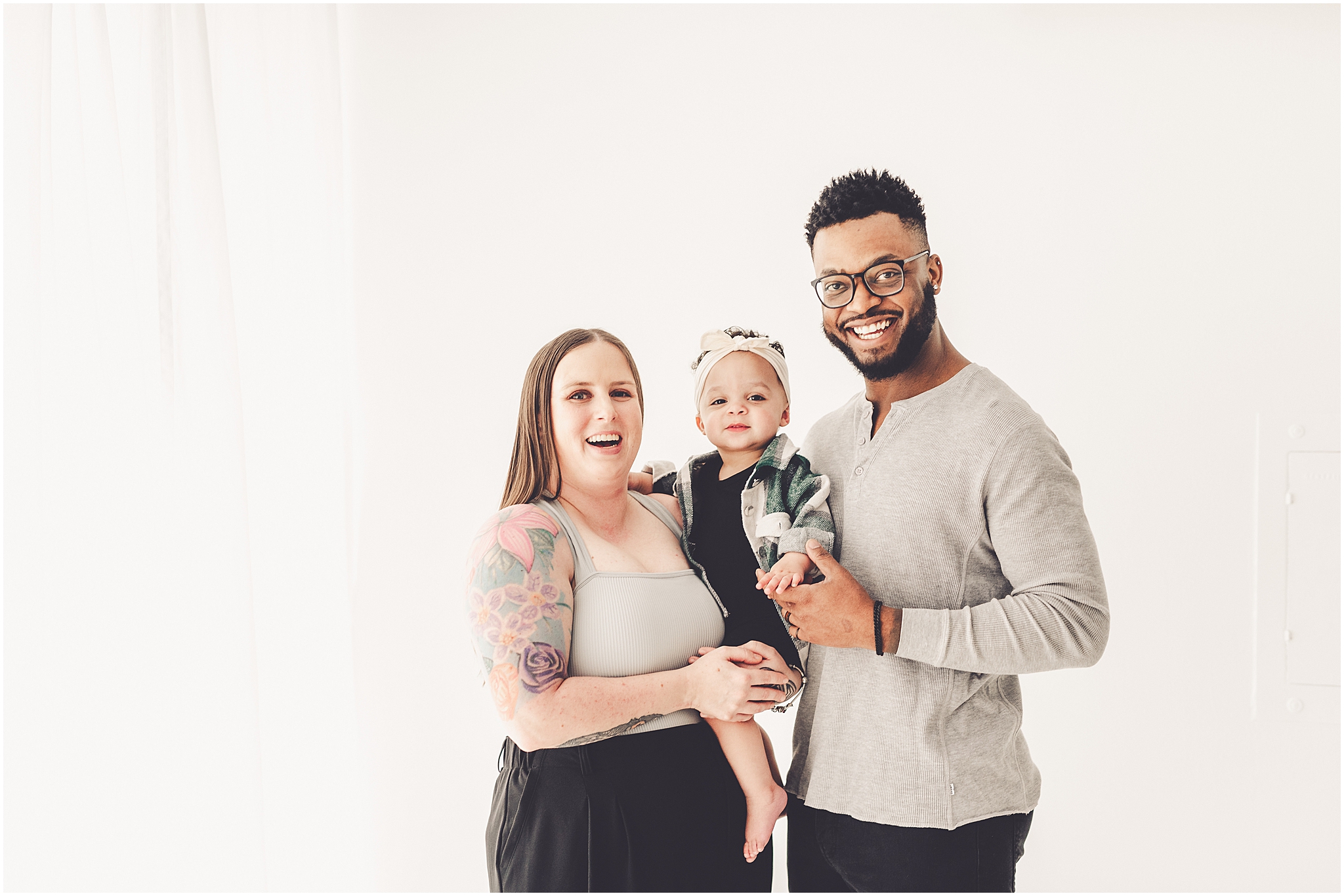 Studio one-year milestone photos at Studio 388 in Kankakee with Kankakee family photographer Kara Evans Photographer.