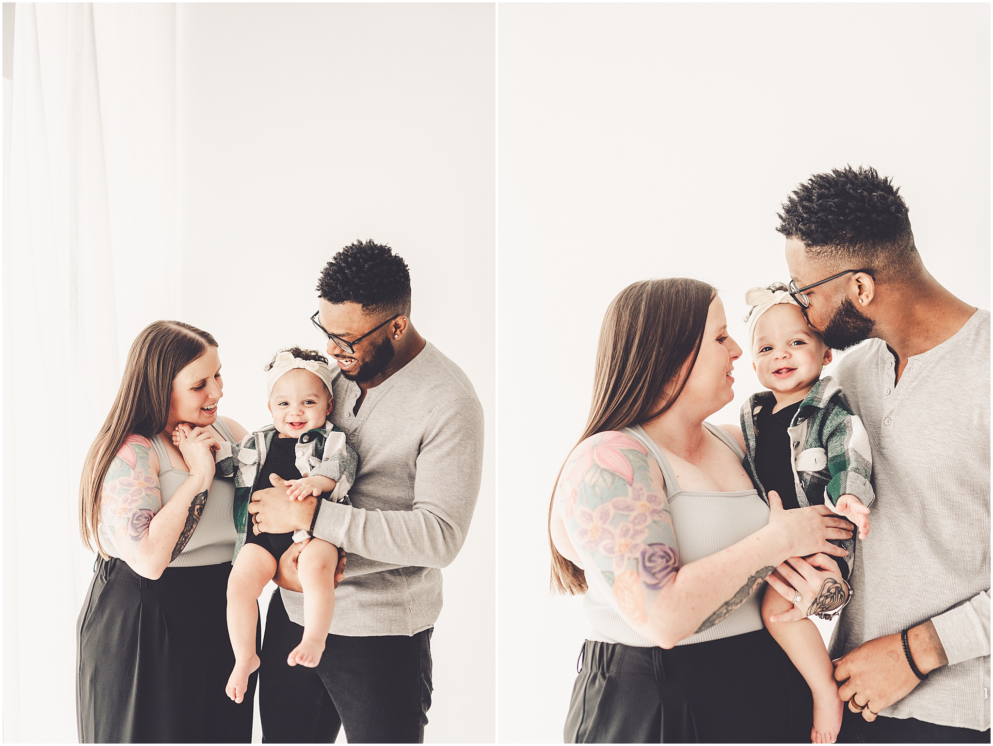 Studio one-year milestone photos at Studio 388 in Kankakee with Kankakee family photographer Kara Evans Photographer.