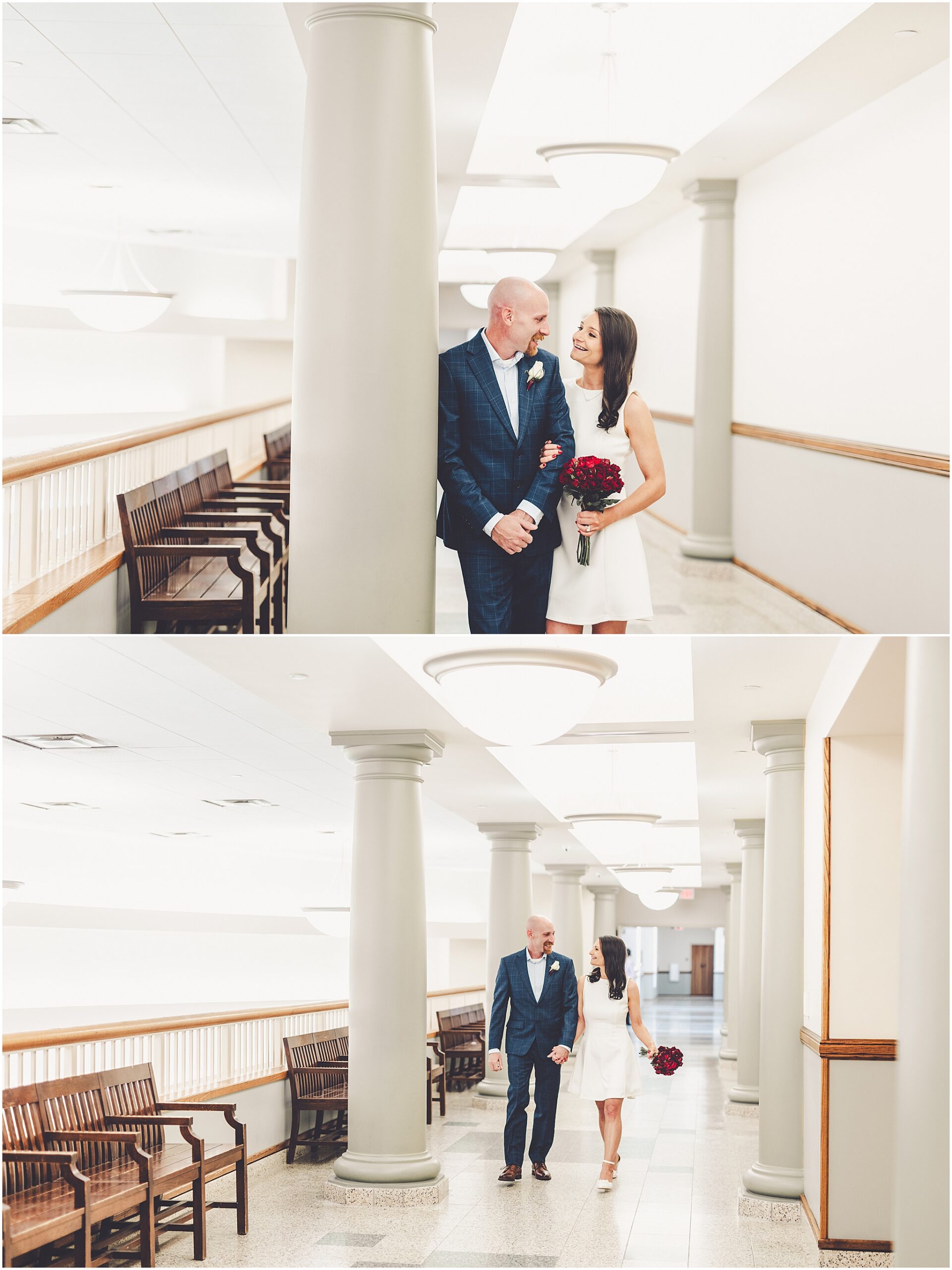 Tania & Zachary's intimate wedding day at Hamilton Walker's in Champaign, Illinois with Central Illinois photographer Kara Evans Photographer.