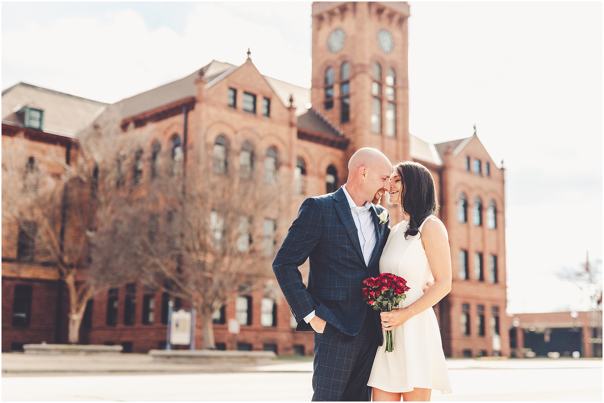 Tania & Zachary's intimate wedding day at Hamilton Walker's in Champaign, Illinois with Central Illinois photographer Kara Evans Photographer.