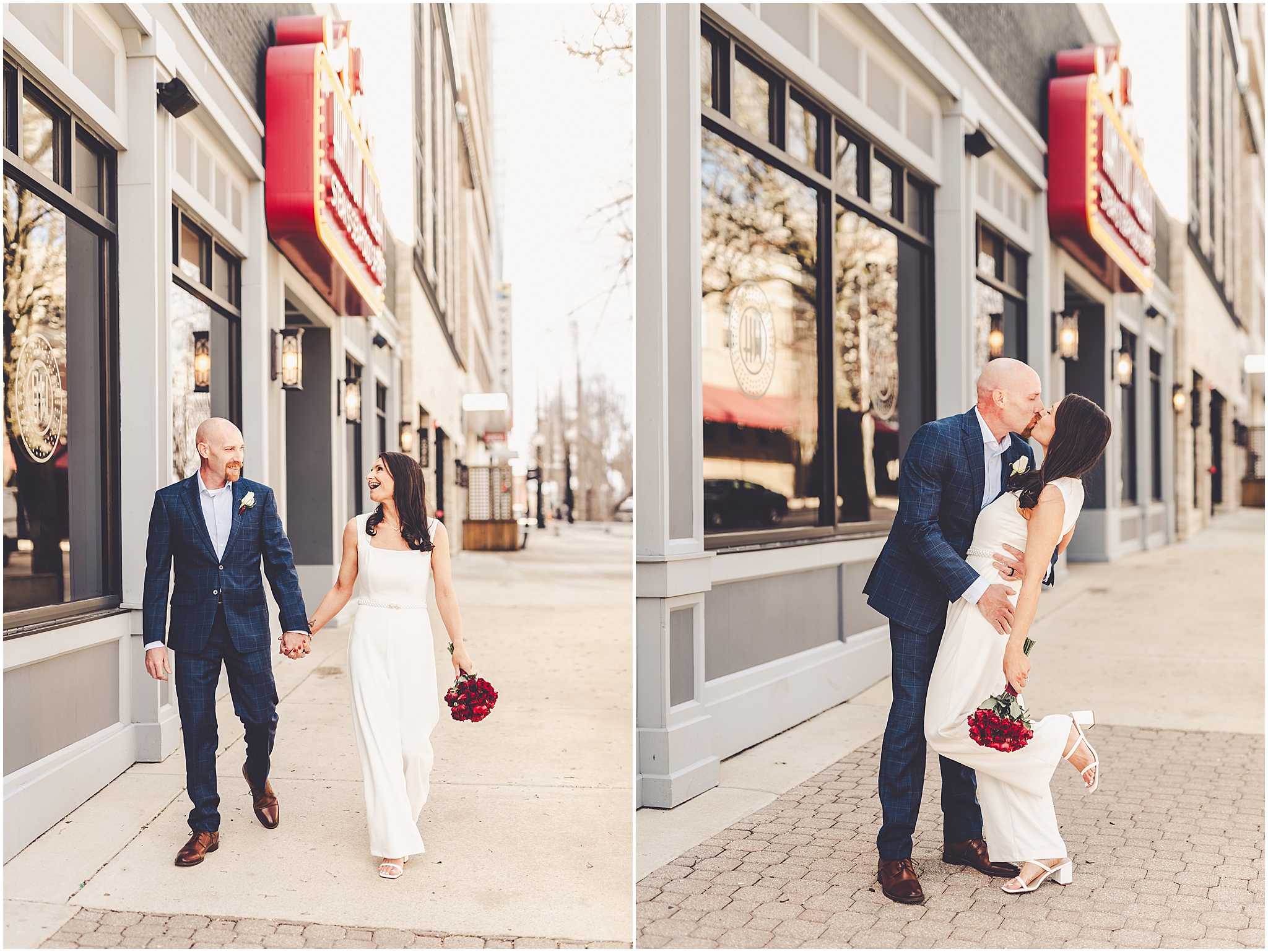 Tania & Zachary's intimate wedding day at Hamilton Walker's in Champaign, Illinois with Central Illinois photographer Kara Evans Photographer.