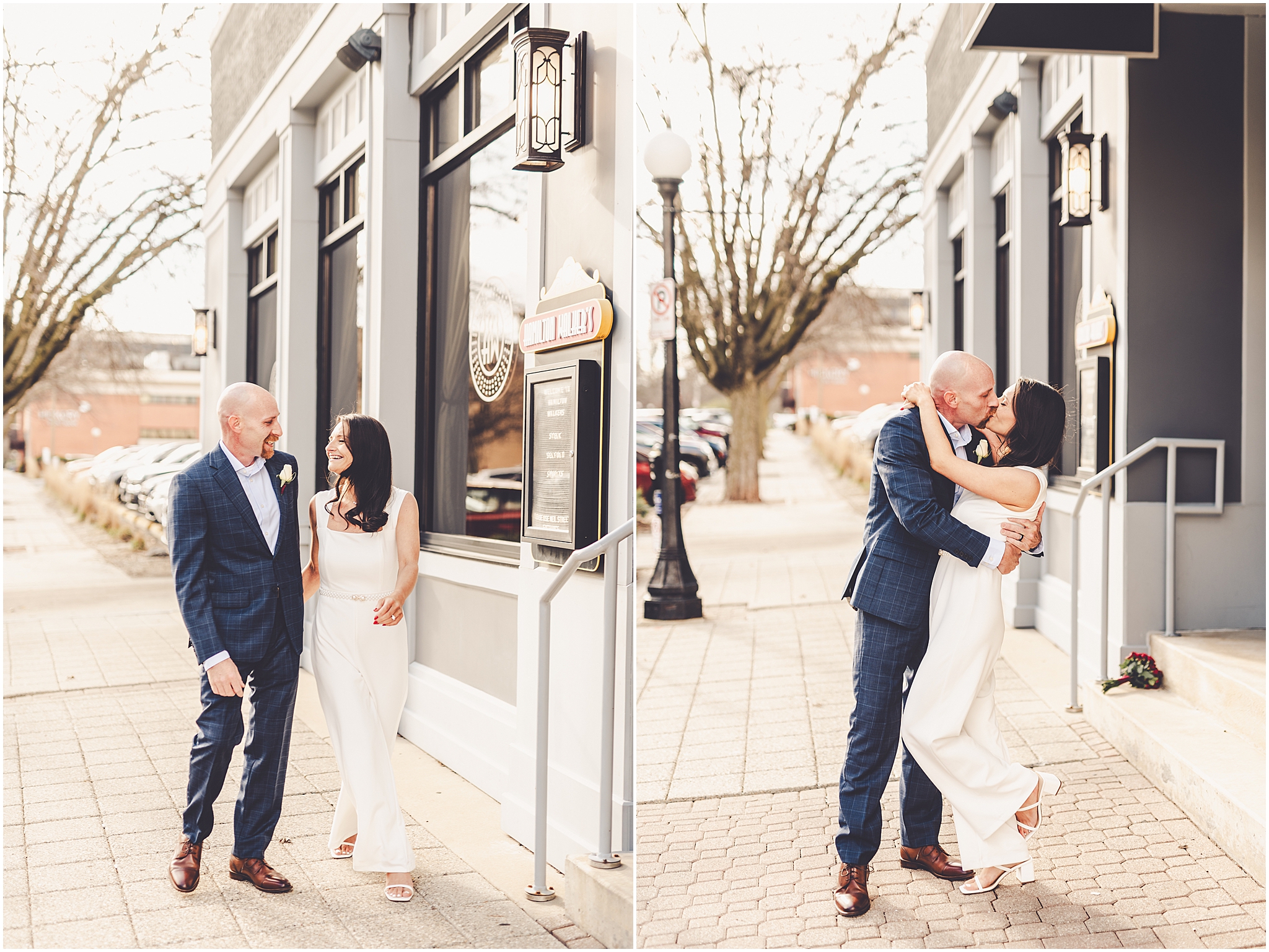 Tania & Zachary's intimate wedding day at Hamilton Walker's in Champaign, Illinois with Central Illinois photographer Kara Evans Photographer.