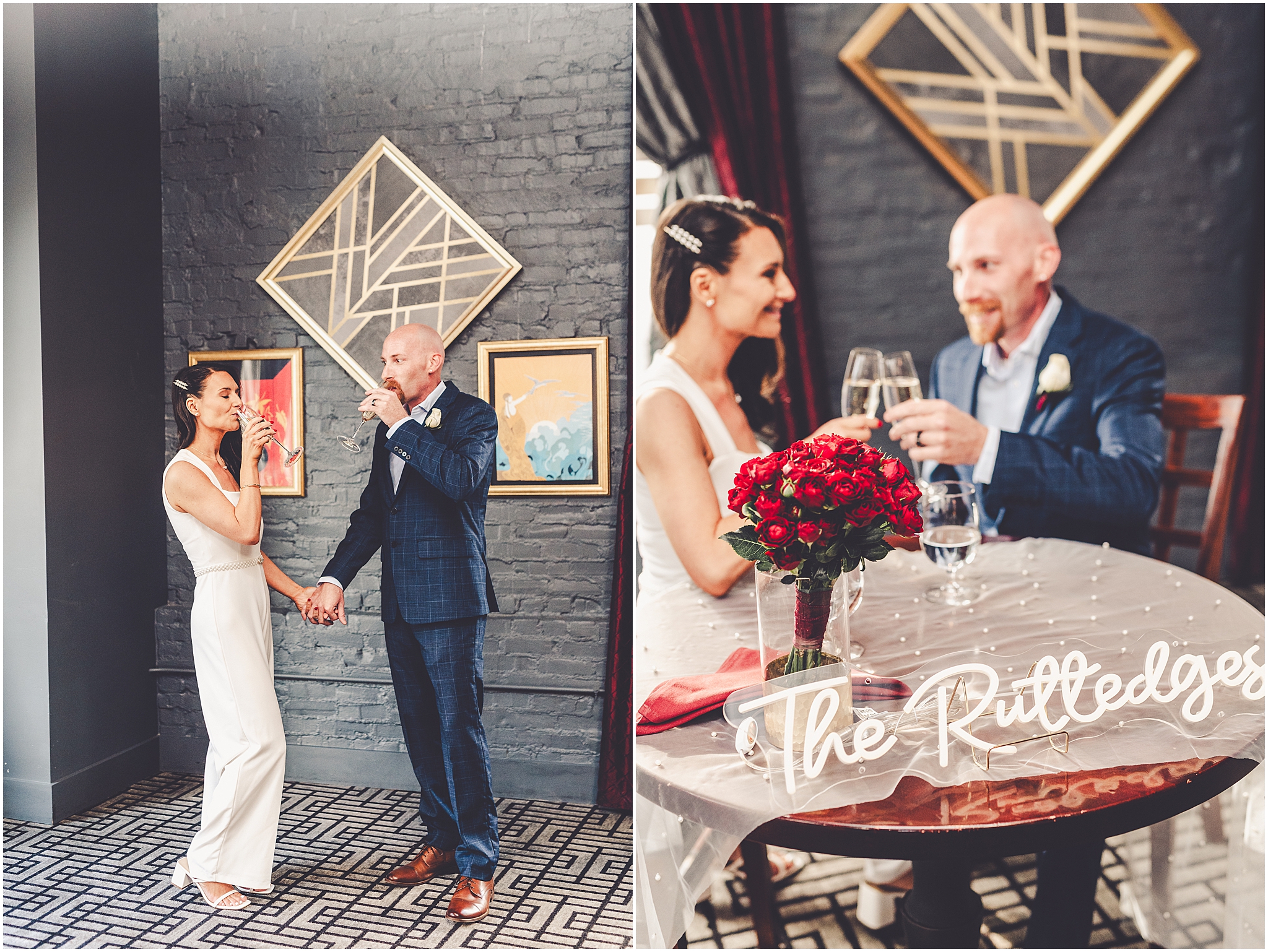 Tania & Zachary's intimate wedding day at Hamilton Walker's in Champaign, Illinois with Central Illinois photographer Kara Evans Photographer.