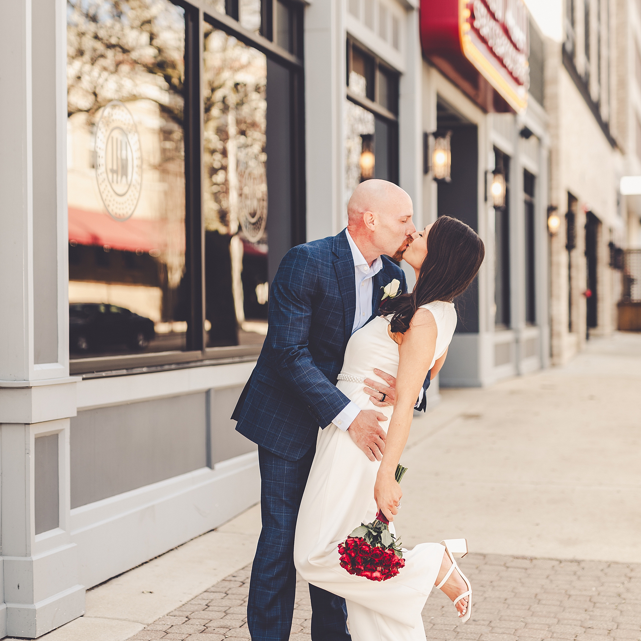 Tania & Zachary's intimate wedding day at Hamilton Walker's in Champaign, Illinois with Central Illinois photographer Kara Evans Photographer.