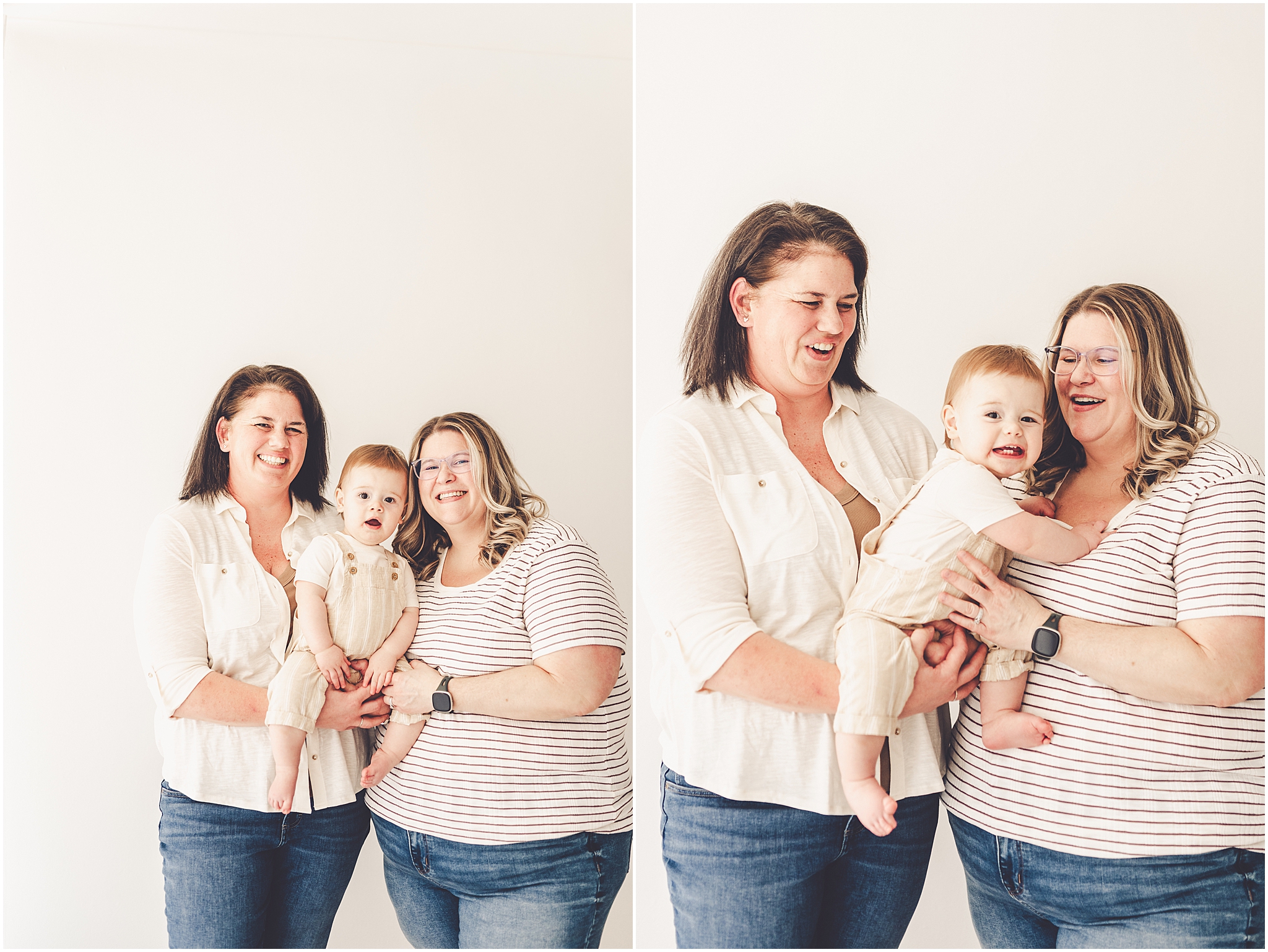 Inspiration for studio one-year milestone photos at Studio 388 in Kankakee with Kankakee family photographer Kara Evans Photographer.