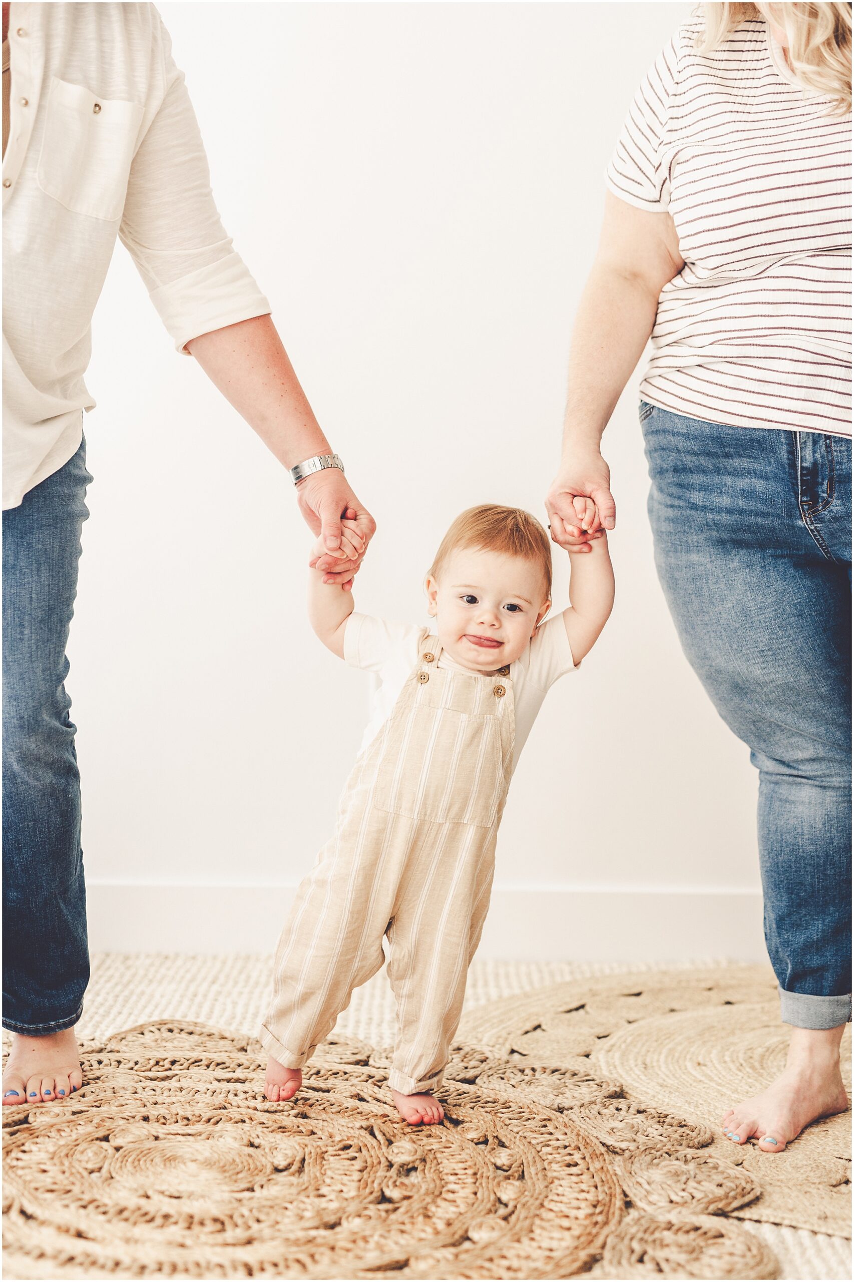 Inspiration for studio one-year milestone photos at Studio 388 in Kankakee with Kankakee family photographer Kara Evans Photographer.