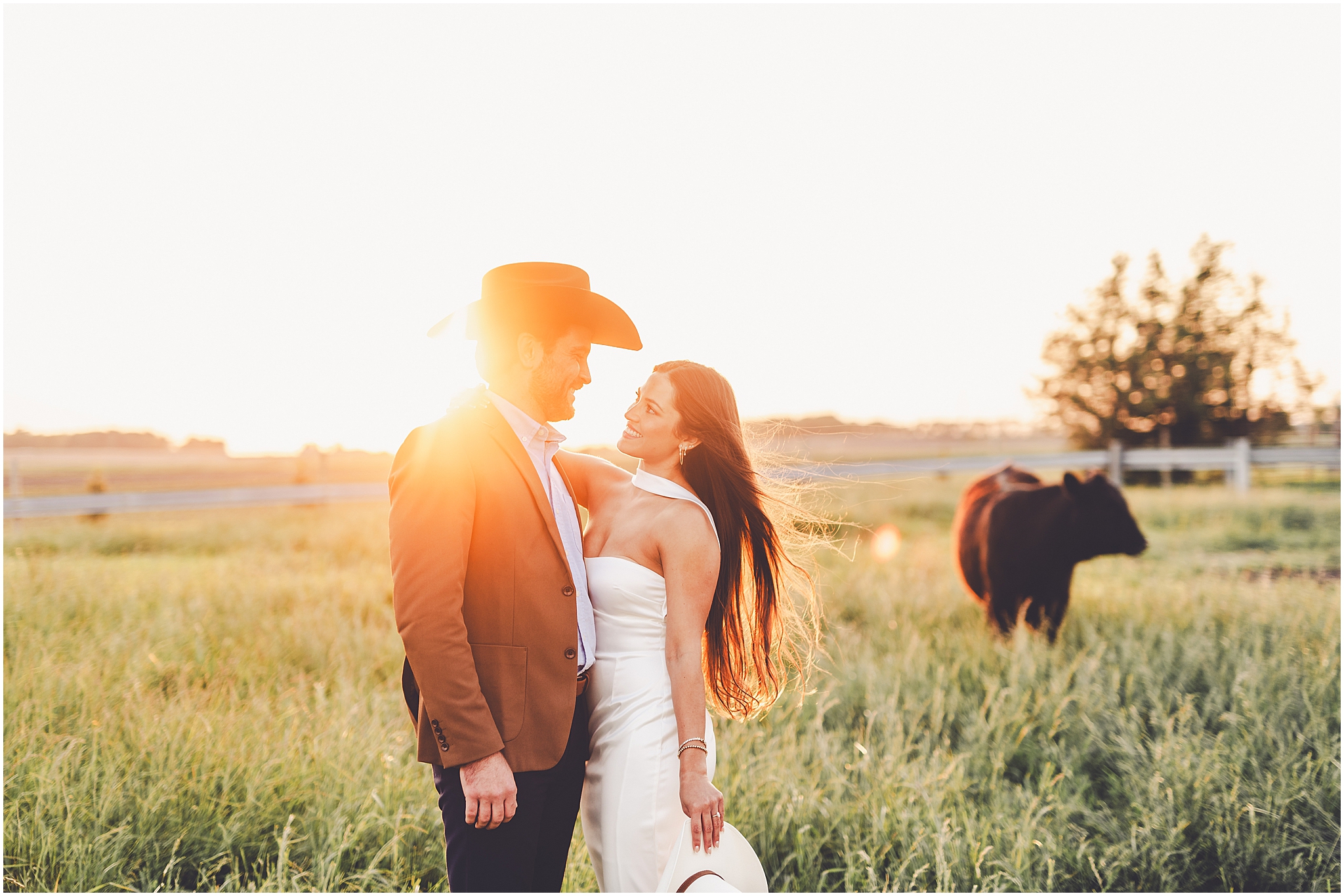 Central Illinois farm engagement photos in Sheldon, Illinois with Central Illinois photographer Kara Evans Photographer.