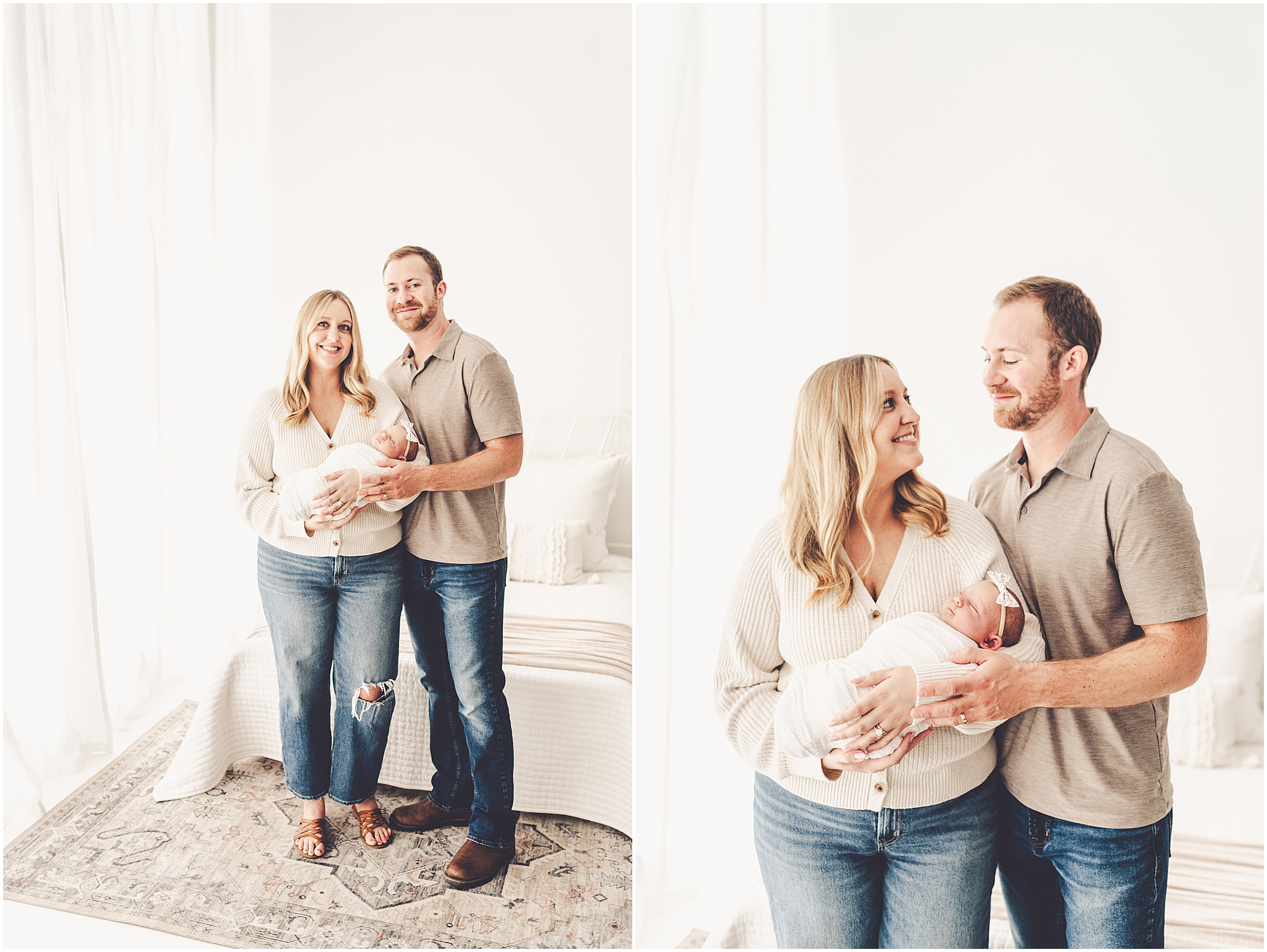 Cozy newborn photos at Studio 388 in Kankakee. Kara Evans Photographer photographs growing families in Kankakee & Iroquois County.