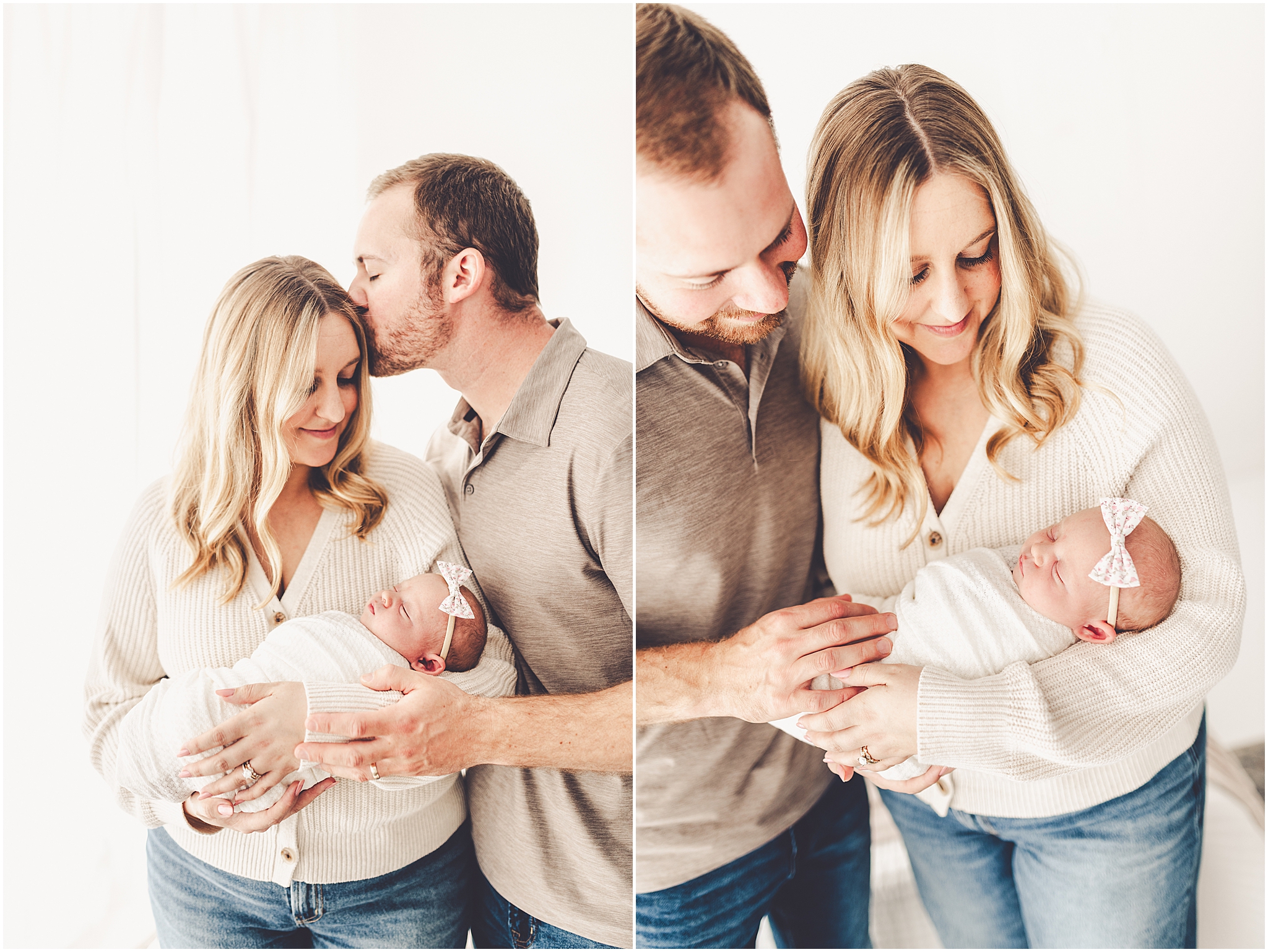Cozy newborn photos at Studio 388 in Kankakee. Kara Evans Photographer photographs growing families in Kankakee & Iroquois County.