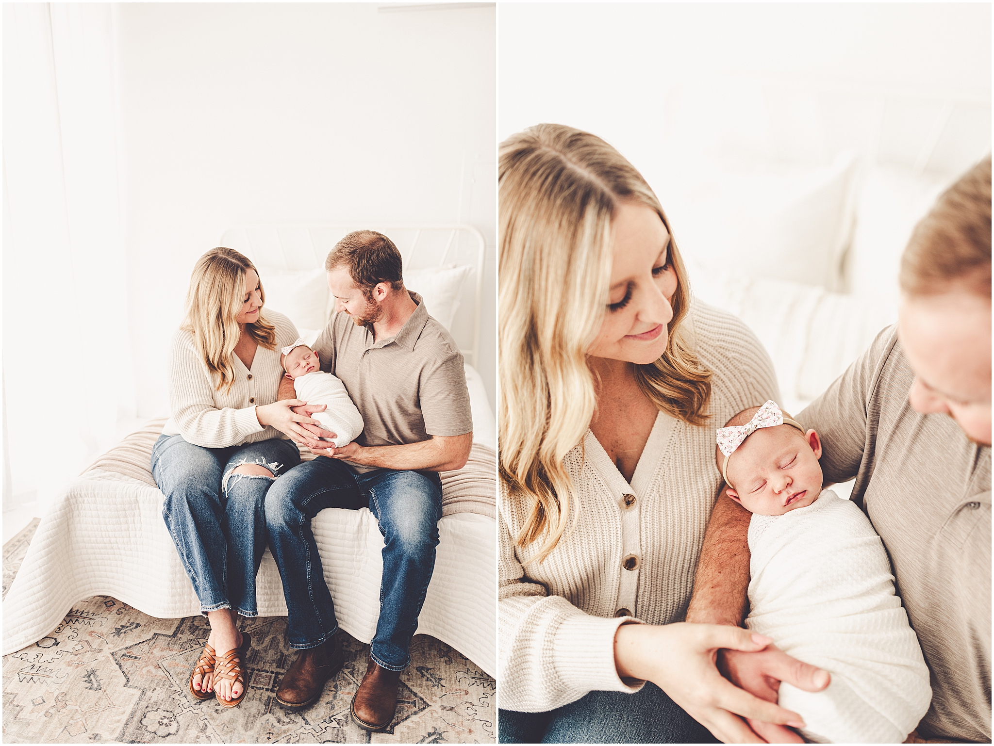 Cozy newborn photos at Studio 388 in Kankakee. Kara Evans Photographer photographs growing families in Kankakee & Iroquois County.