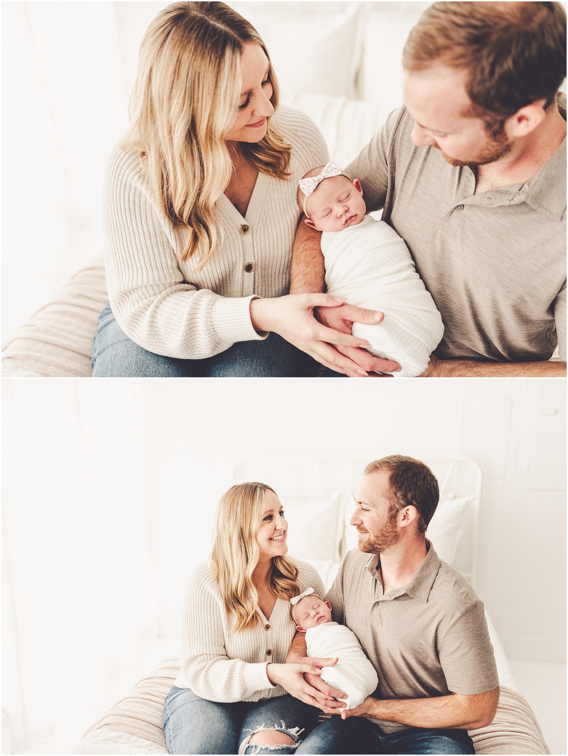 Cozy newborn photos at Studio 388 in Kankakee. Kara Evans Photographer photographs growing families in Kankakee & Iroquois County.