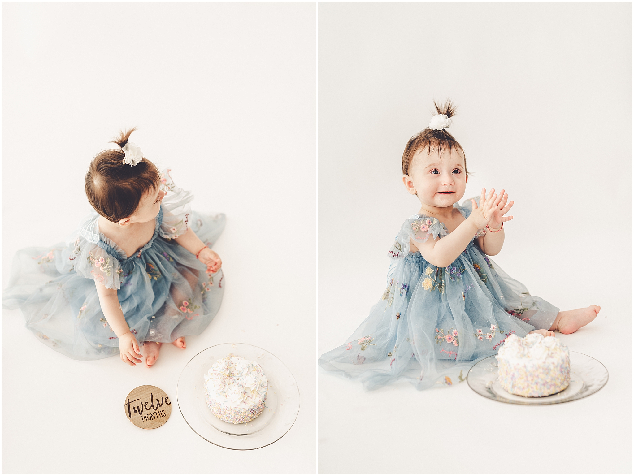Studio one-year milestone photos at Studio 388 with Kara Evans Photographer, a Kankakee-based family photographer.