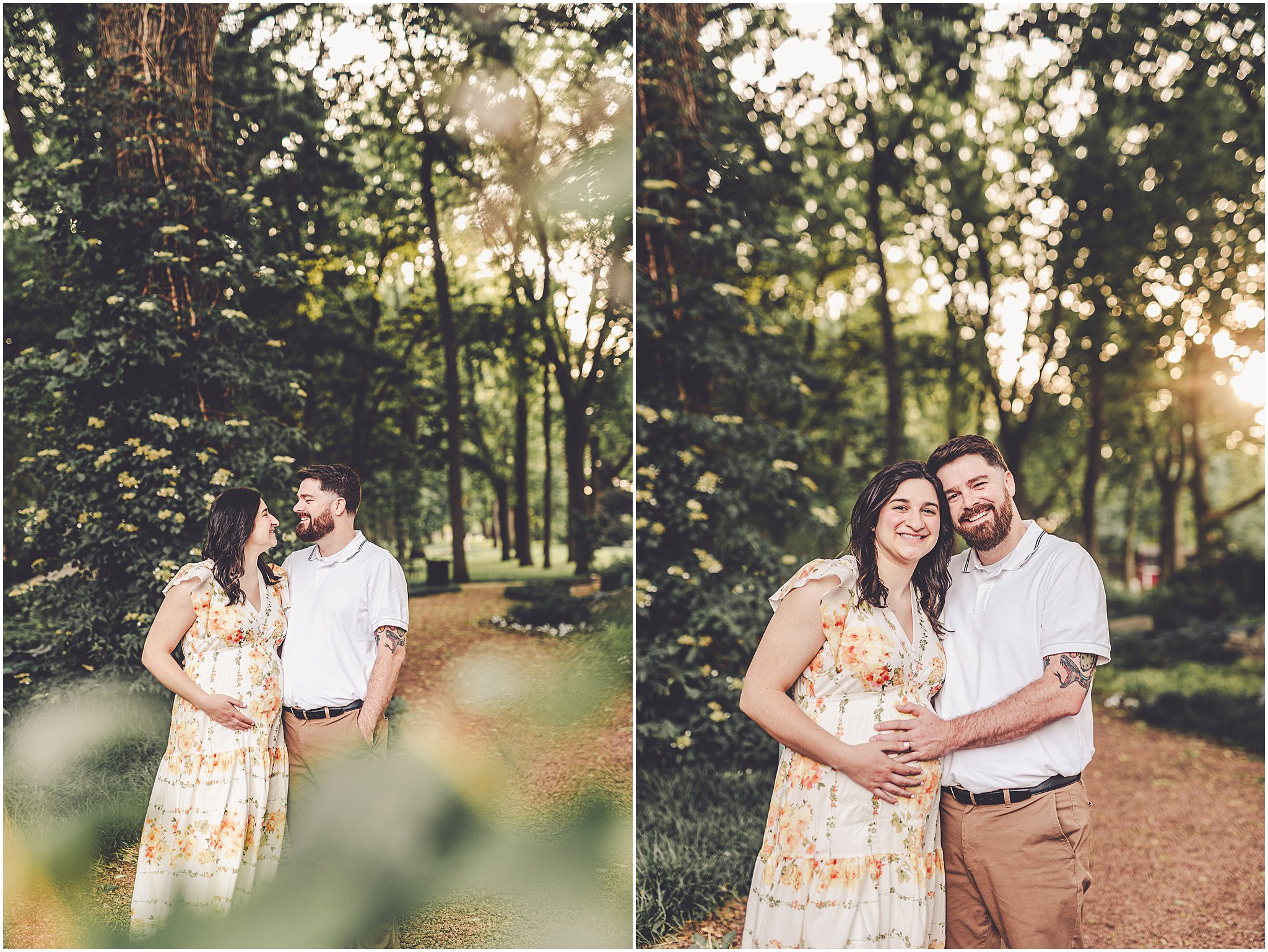 Baby announcement photos at Governor Small Memorial Park in Kankakee with Kankakee family photographer Kara Evans Photographer.