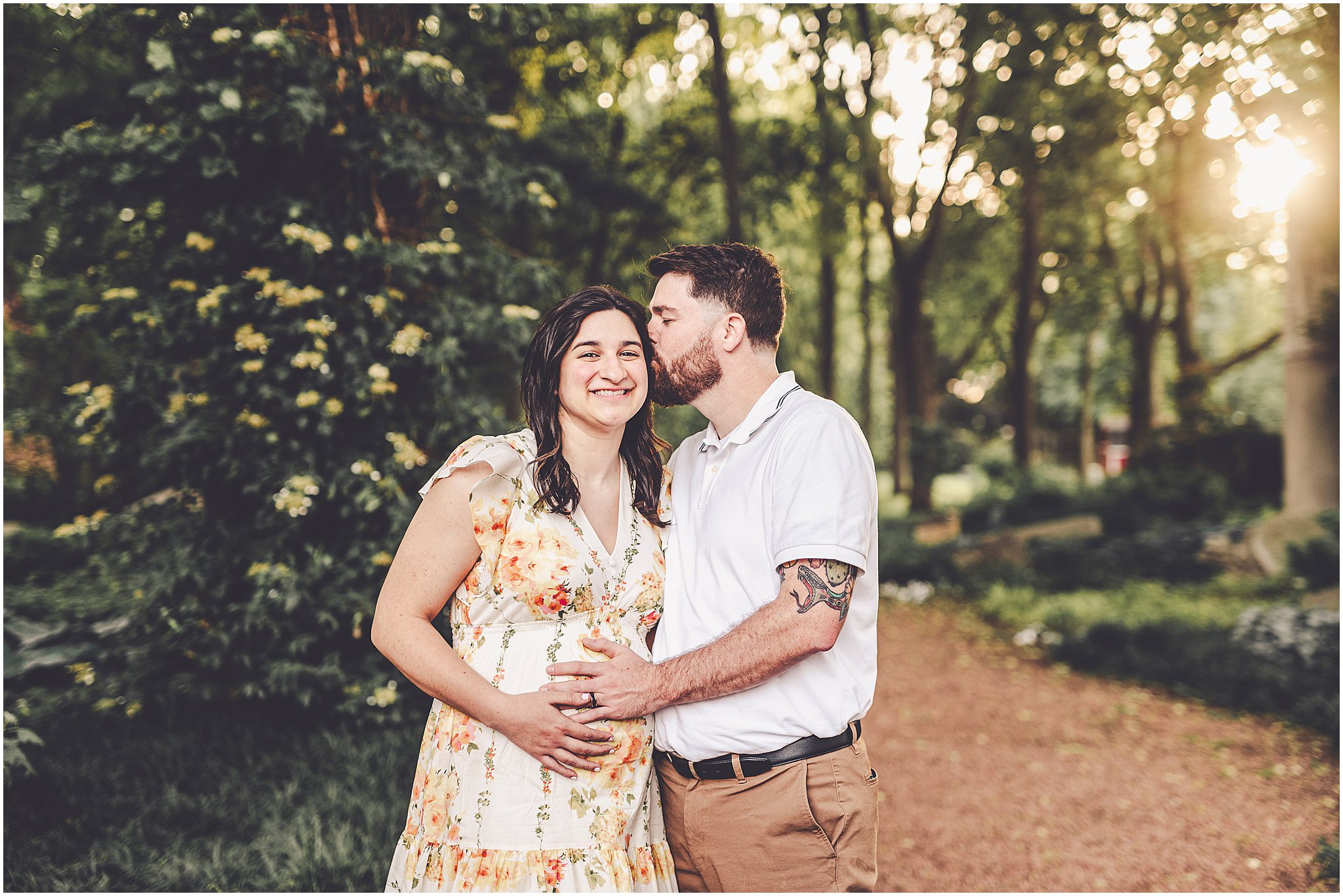 Baby announcement photos at Governor Small Memorial Park in Kankakee with Kankakee family photographer Kara Evans Photographer.