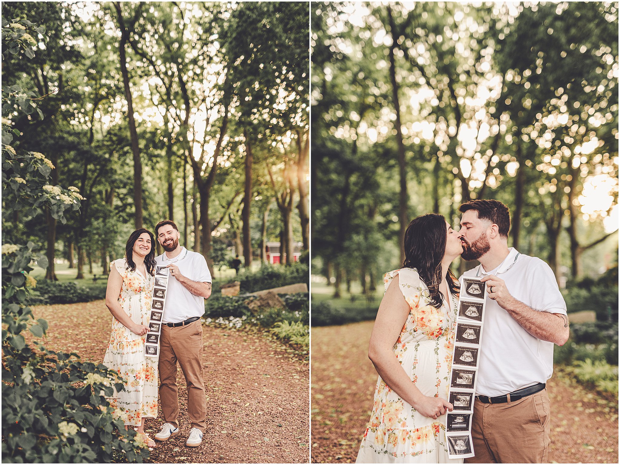 Baby announcement photos at Governor Small Memorial Park in Kankakee with Kankakee family photographer Kara Evans Photographer.