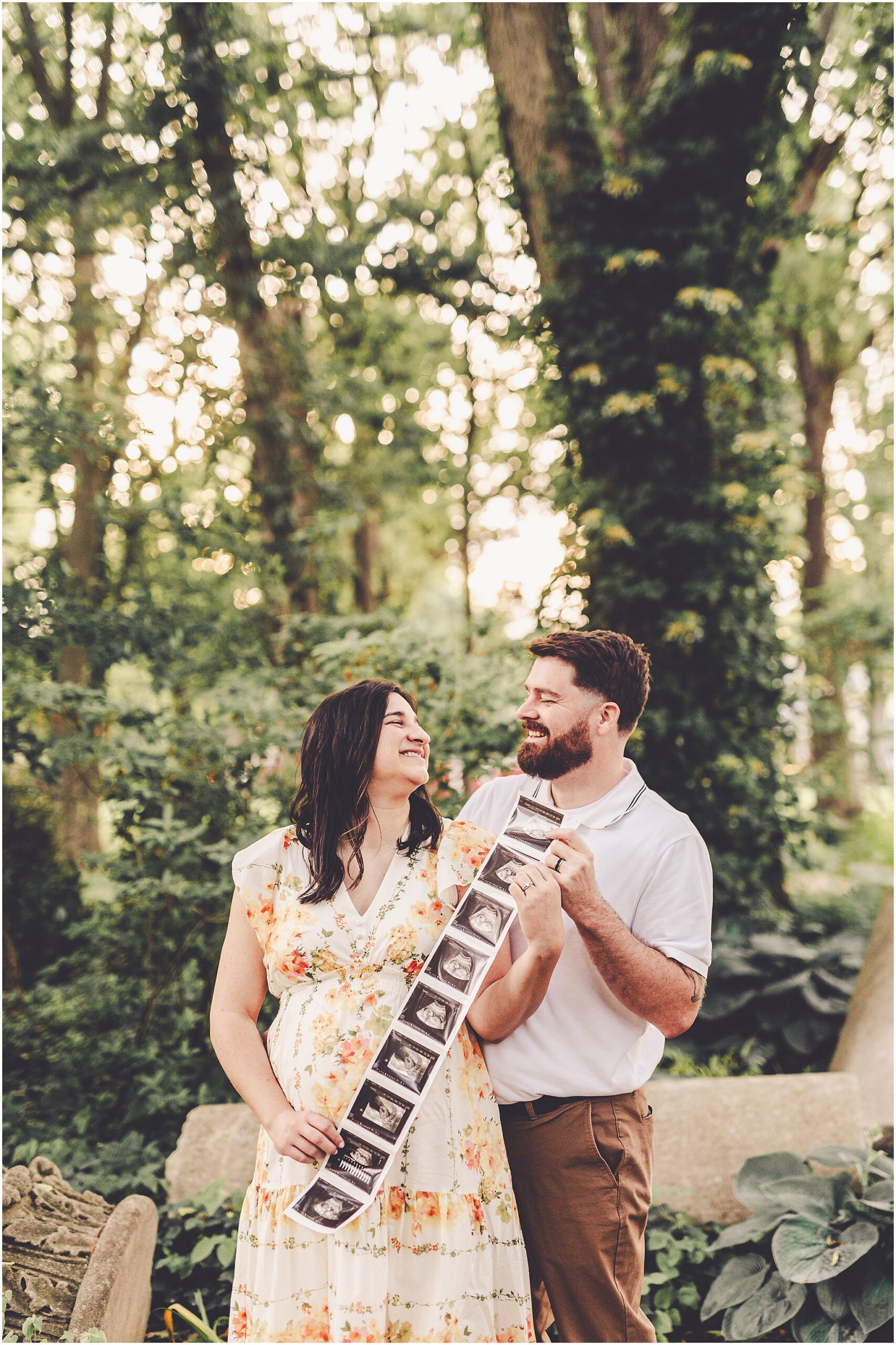 Baby announcement photos at Governor Small Memorial Park in Kankakee with Kankakee family photographer Kara Evans Photographer.