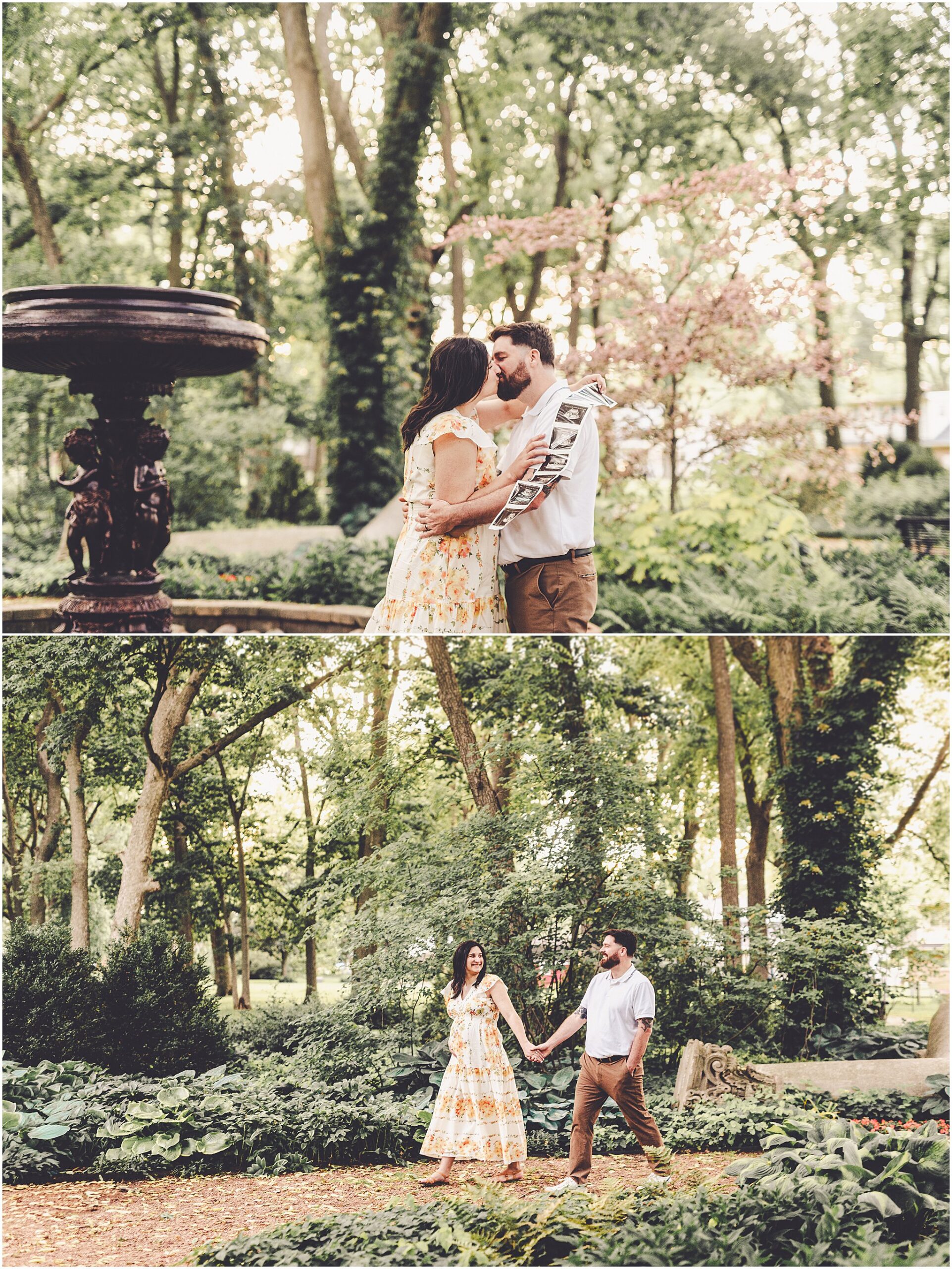 Baby announcement photos at Governor Small Memorial Park in Kankakee with Kankakee family photographer Kara Evans Photographer.