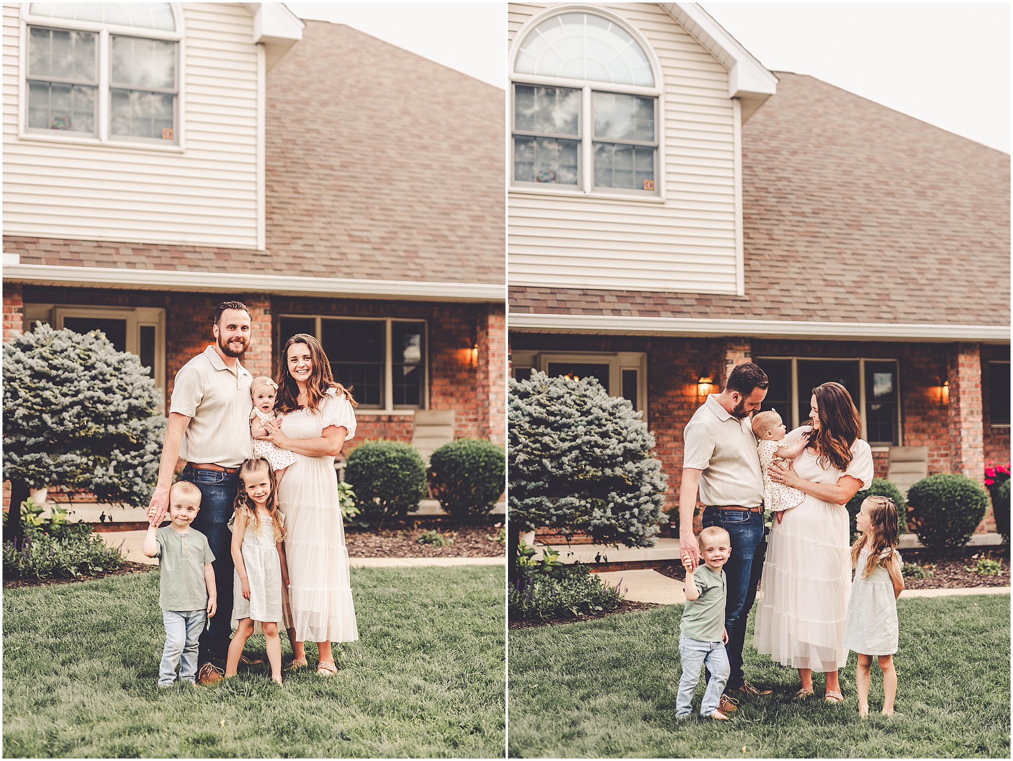 A summer family session photographed by Central Illinois family photographer Kara Evans Photographer.