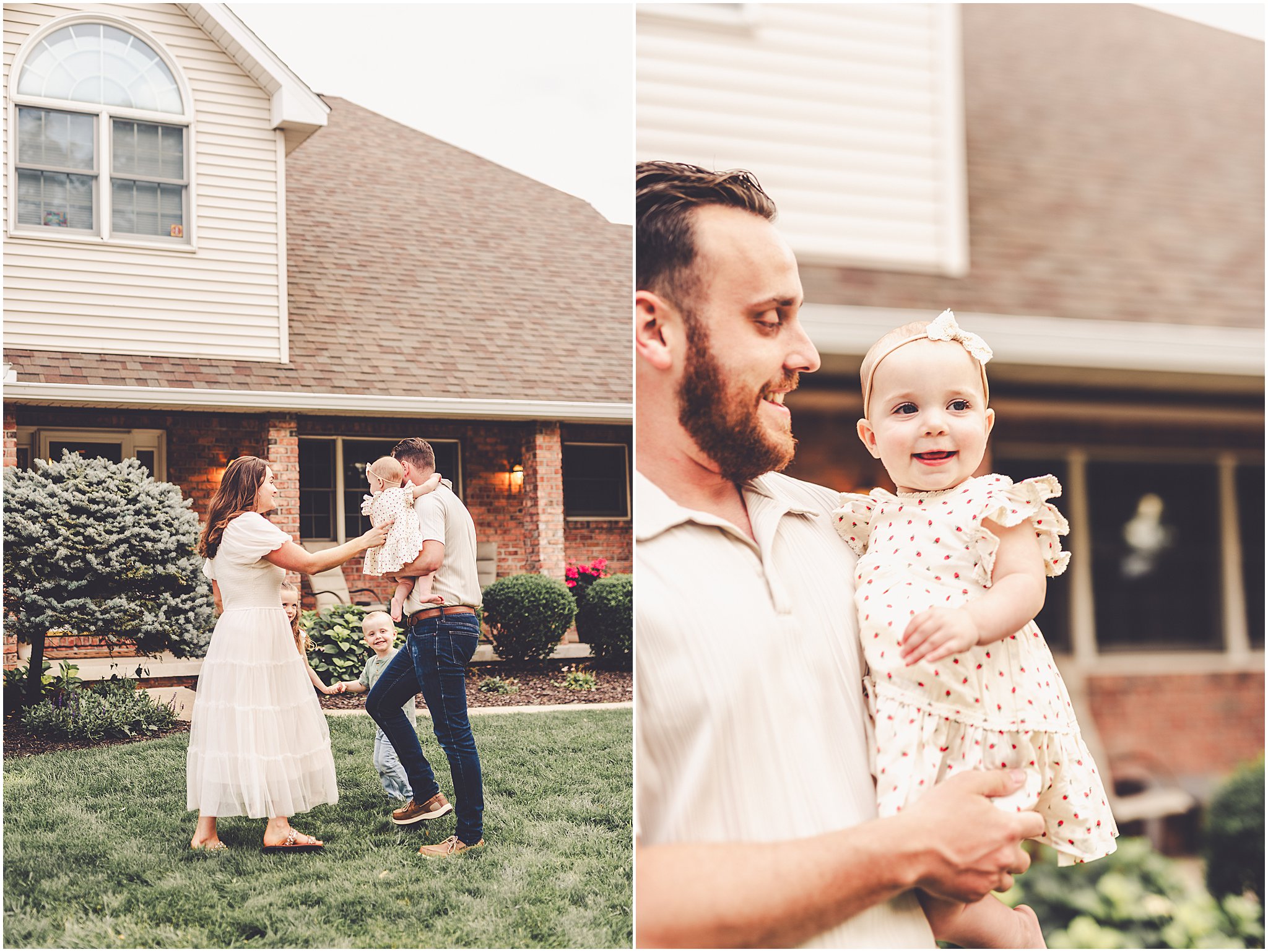 A summer family session photographed by Central Illinois family photographer Kara Evans Photographer.