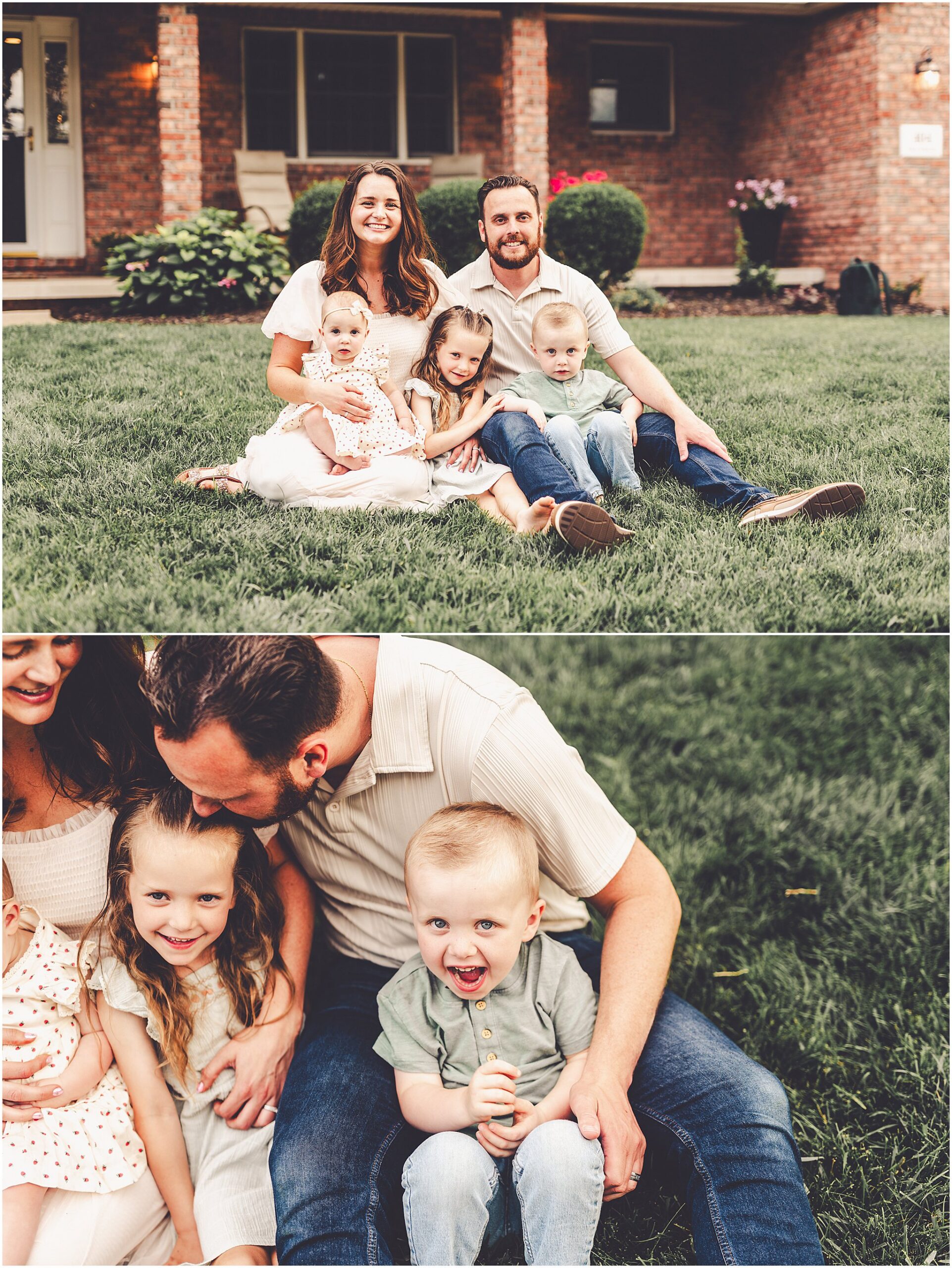 A summer family session photographed by Central Illinois family photographer Kara Evans Photographer.